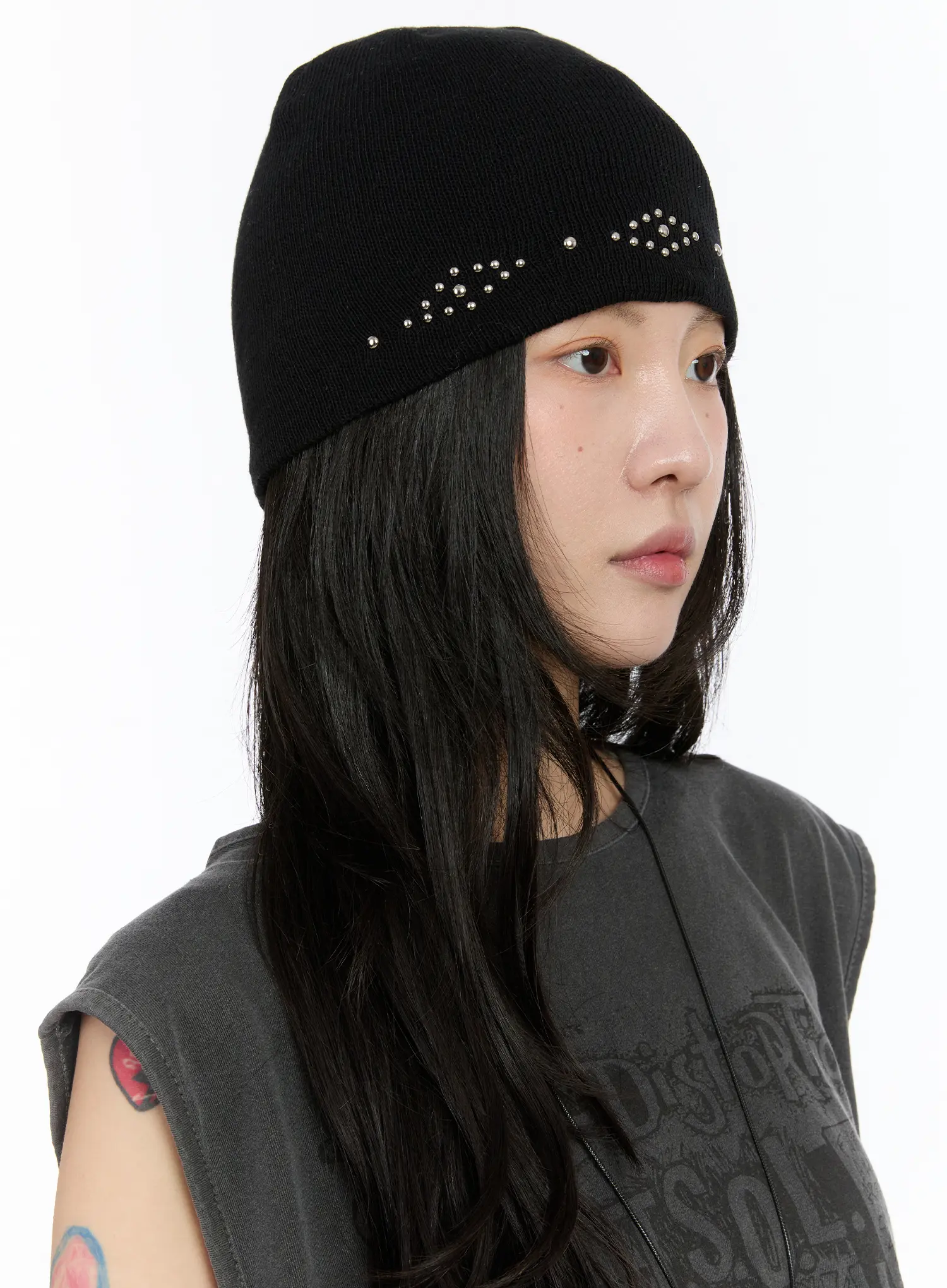 Studded Knit Beanie CA508 - Image 4
