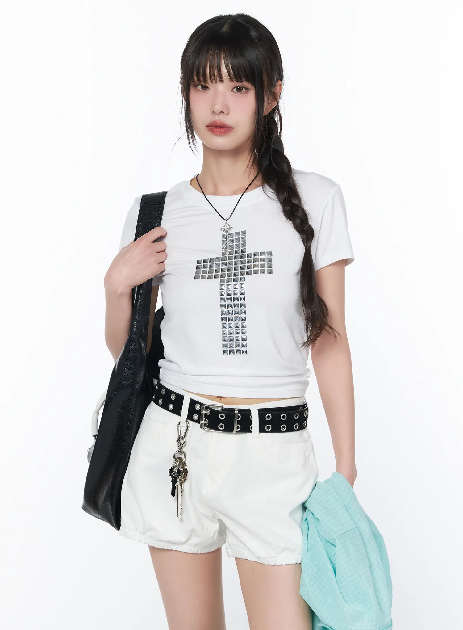 Studded Short Sleeve Tee CA528