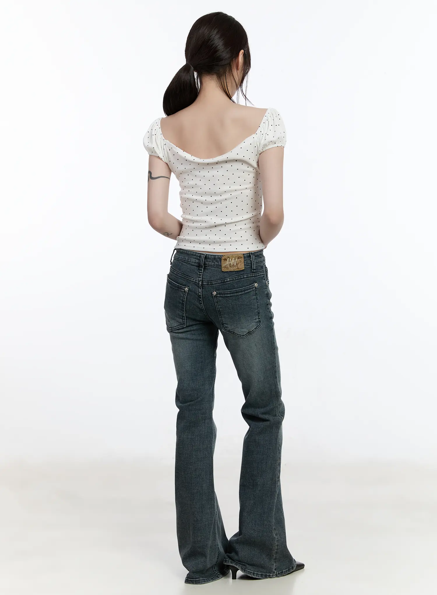 Sweetheart Polka Dot Puff-Sleeve Top CA501 - Image 5