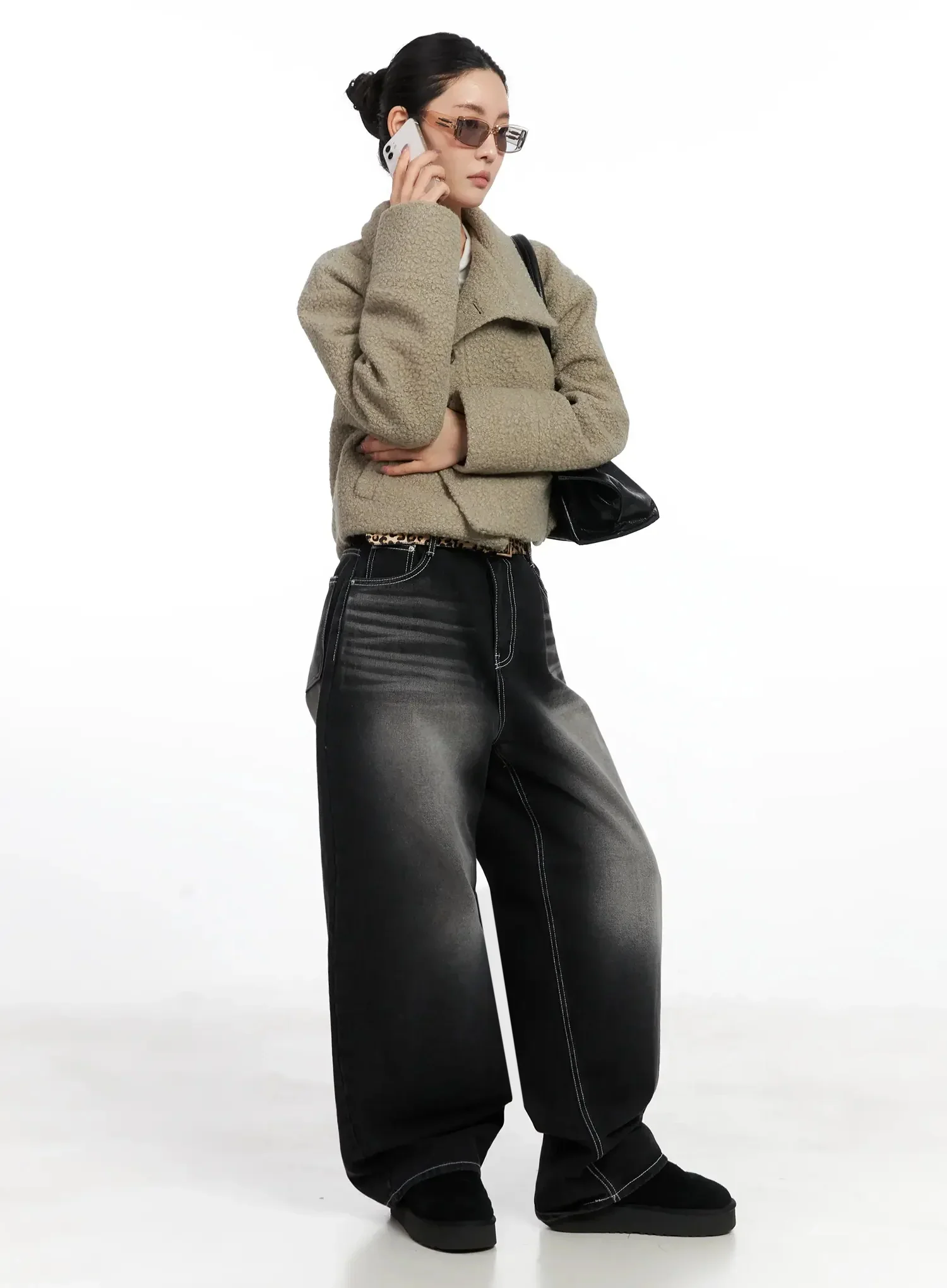 Textured Asymmetrical Button Coat IN528 - Image 11