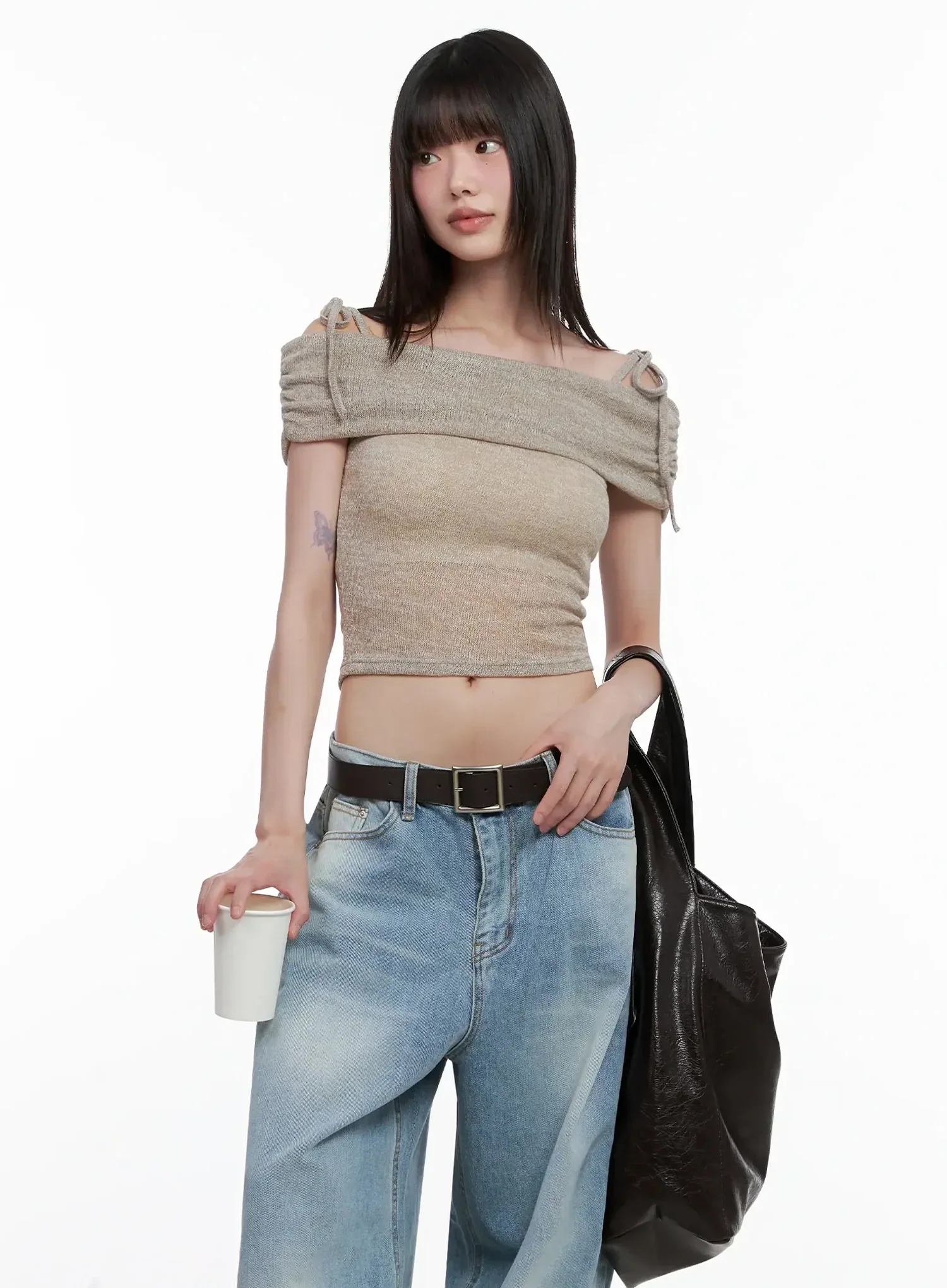 Textured Off-Shoulder Knit Top IL531 - Image 15