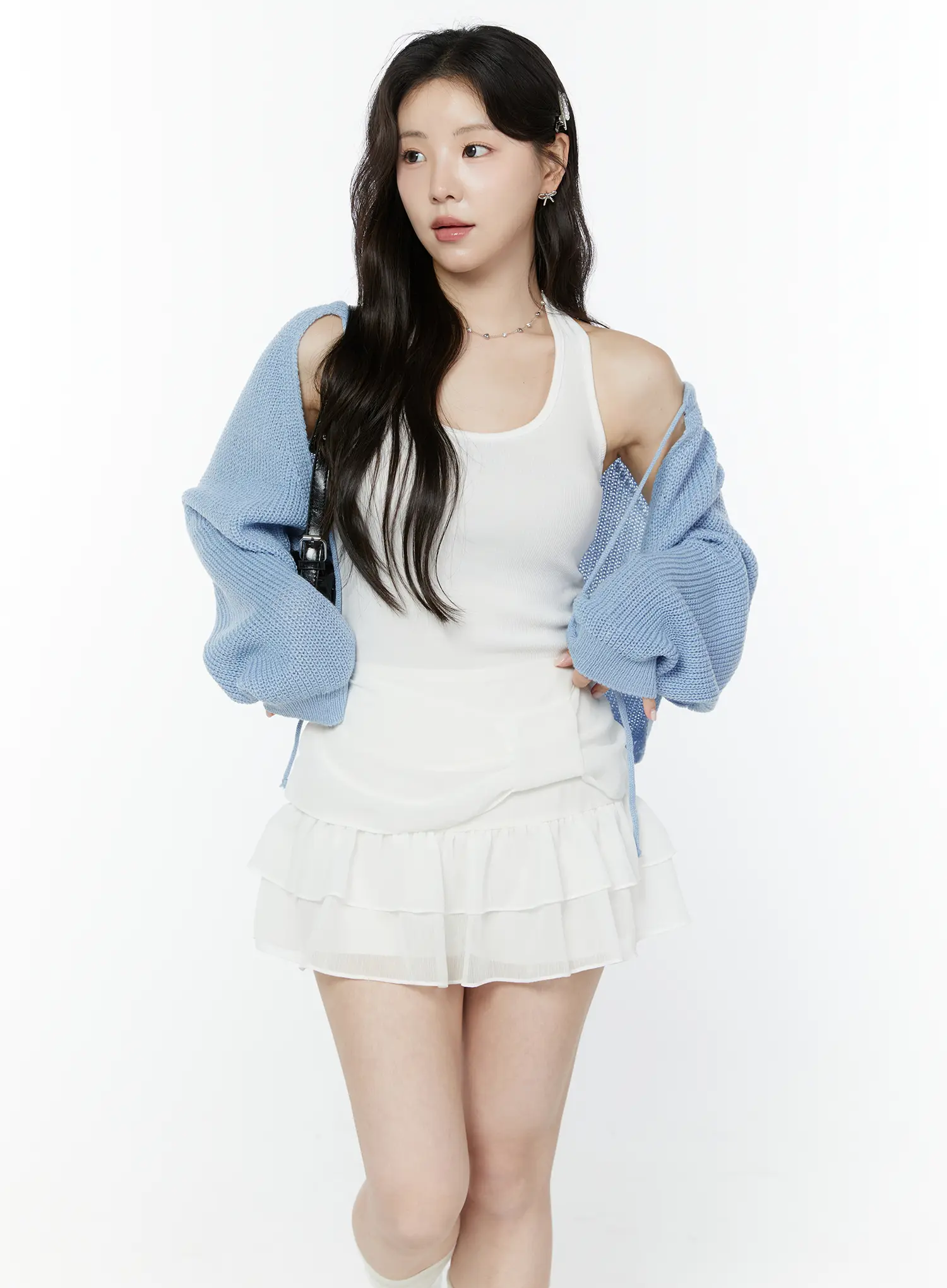 Tie-Front Knit Bolero Cardigan IY511