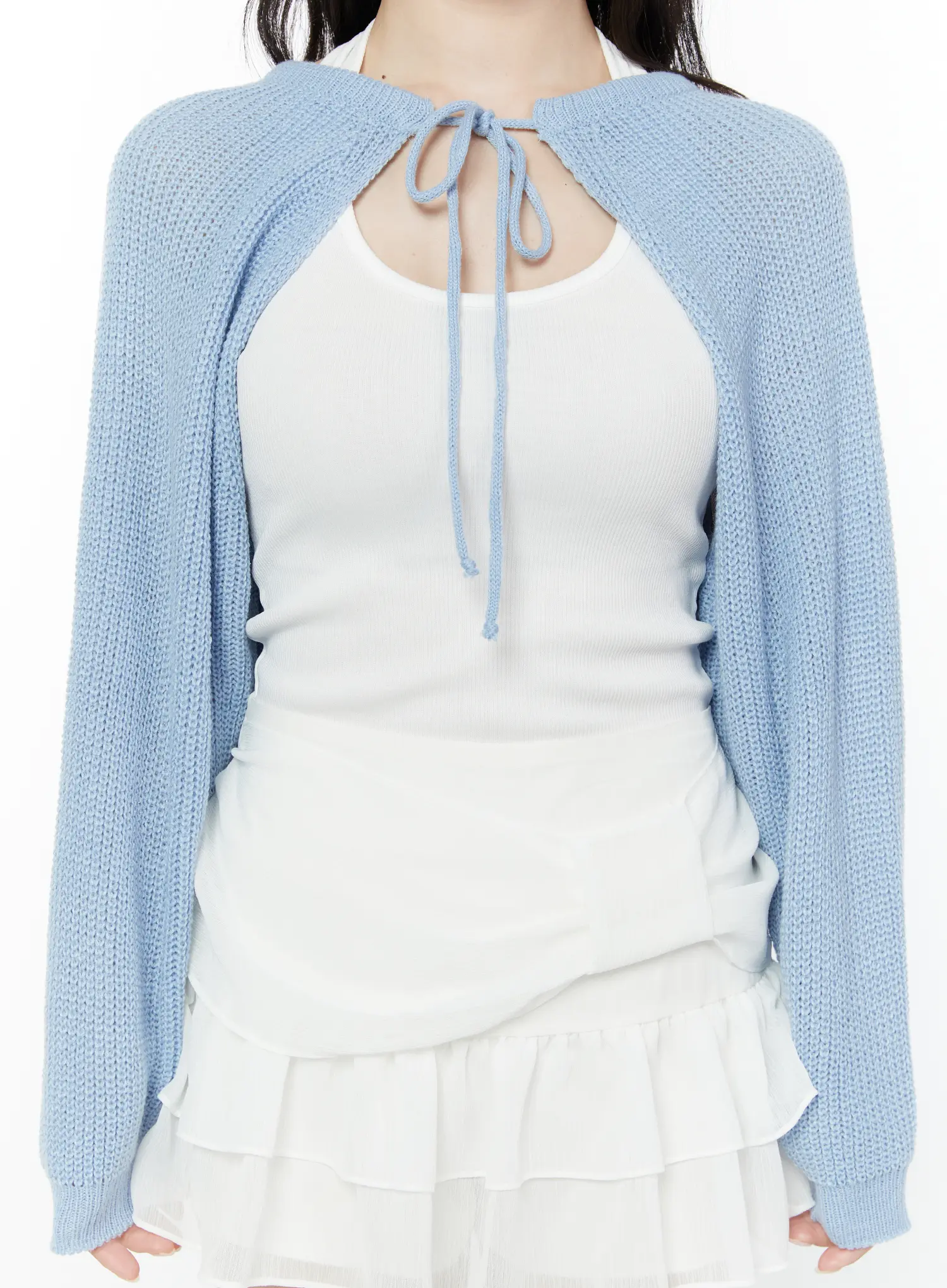 Tie-Front Knit Bolero Cardigan IY511 - Image 4