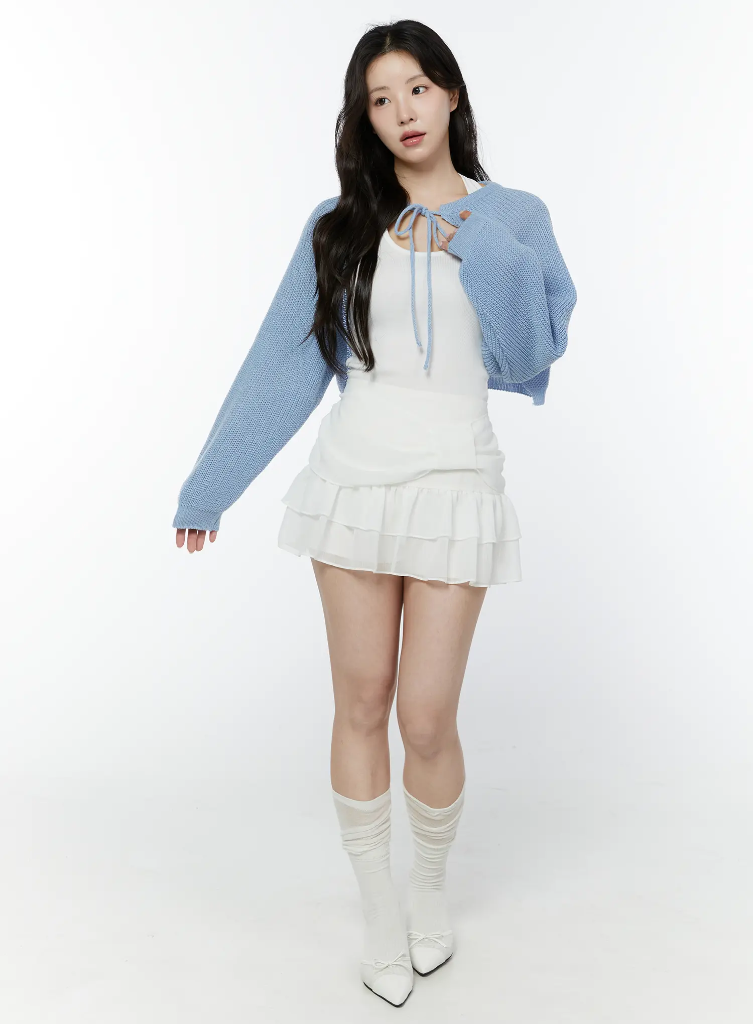 Tie-Front Knit Bolero Cardigan IY511 - Image 7