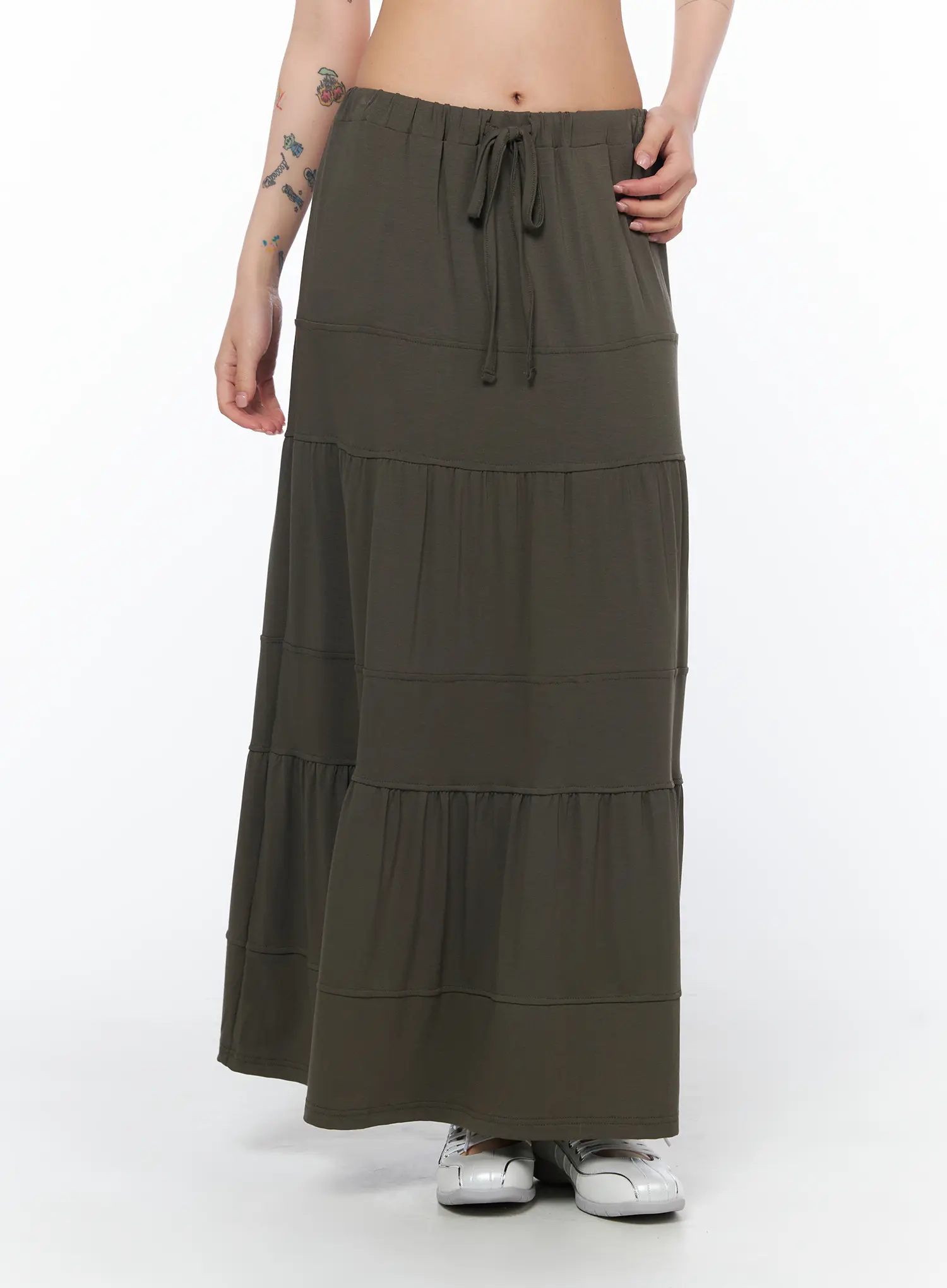 Tiered Maxi Skirt with Drawstring CA524 - Image 10