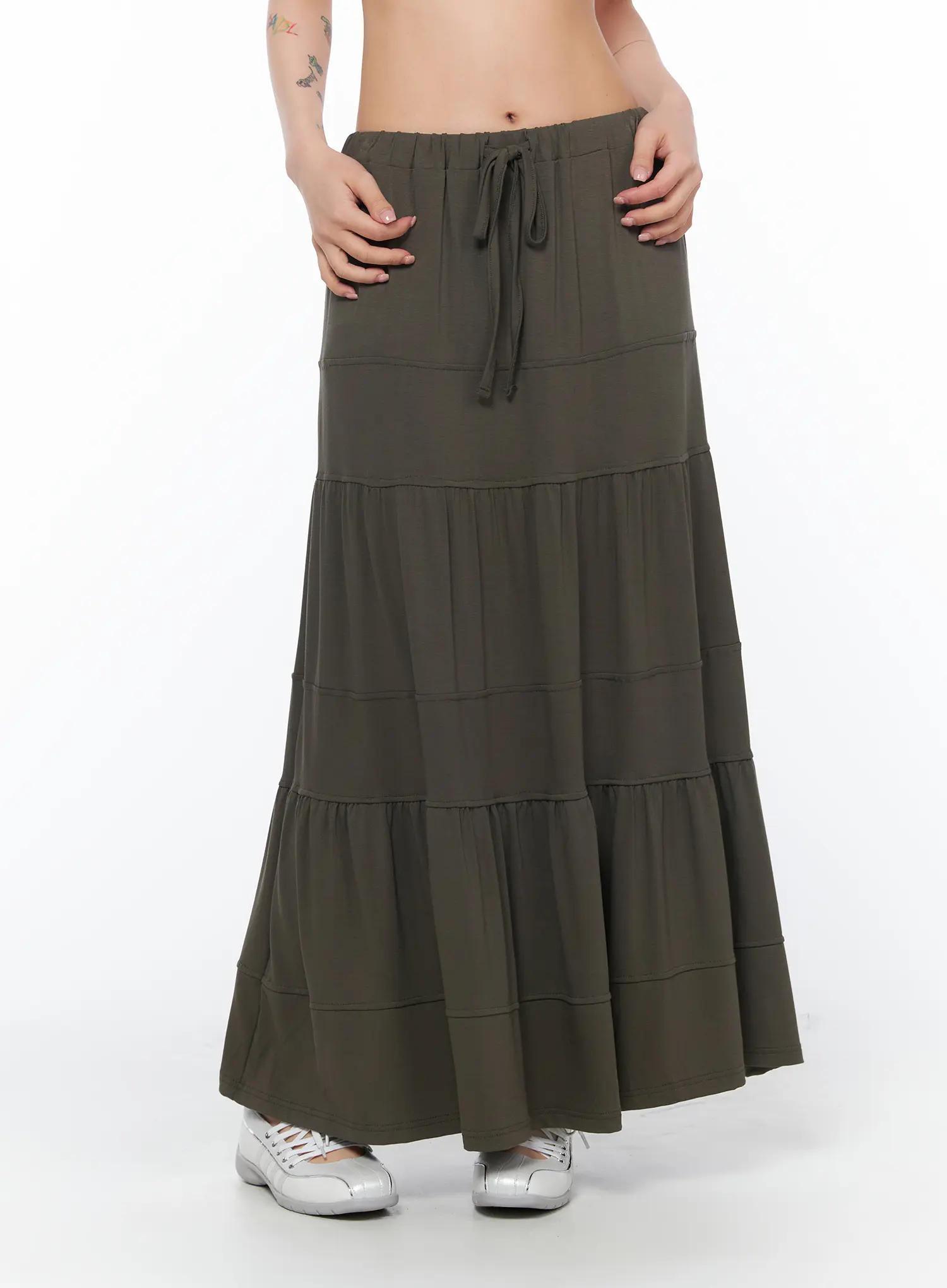 Tiered Maxi Skirt with Drawstring CA524 - Image 2
