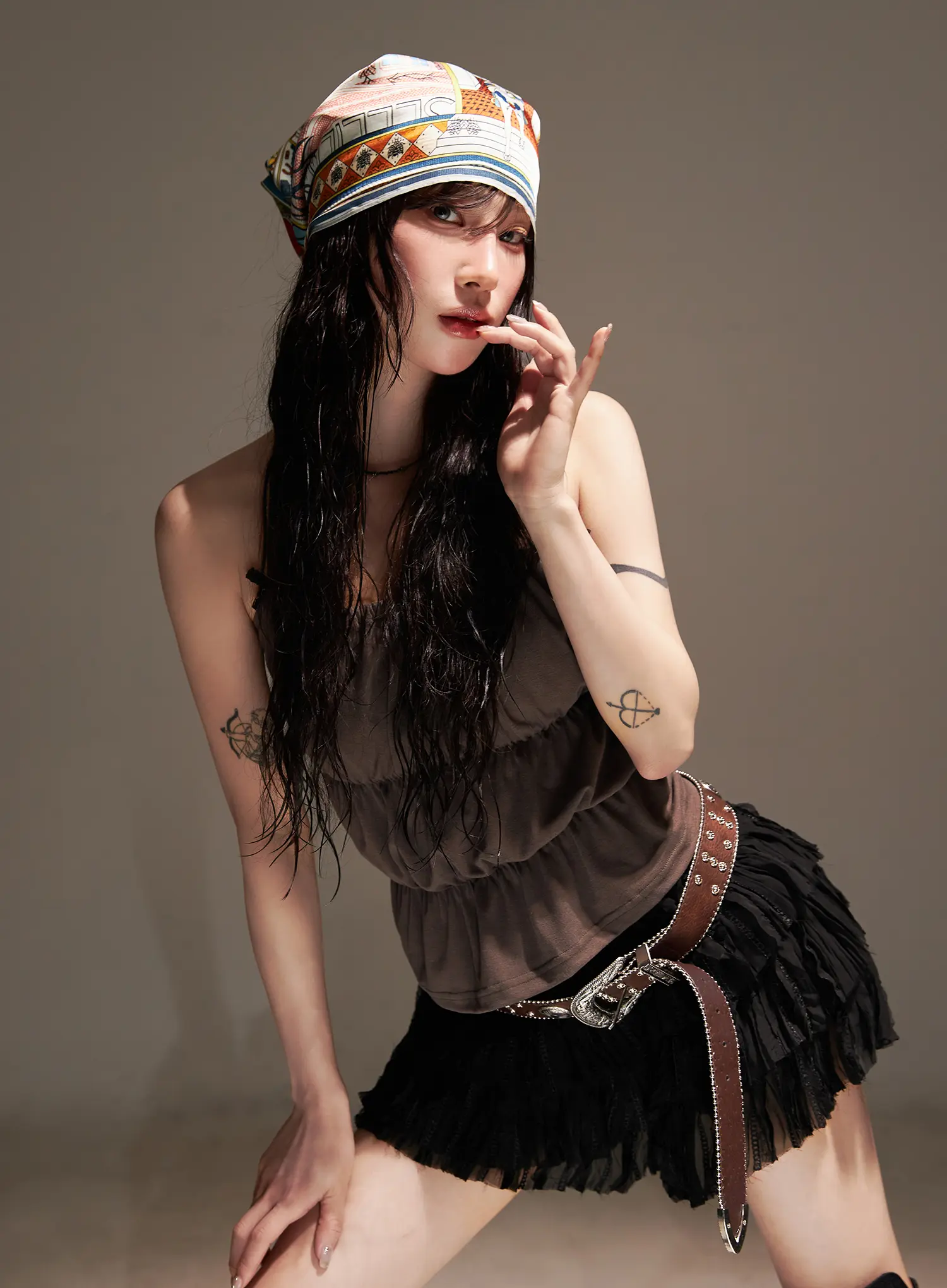 Tiered Ruffle Mini Skirt CF523 - Image 2