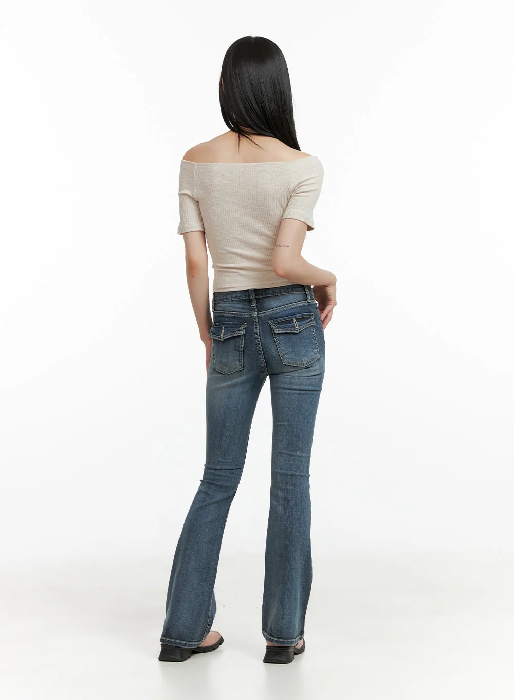 Tight Fit Low Waist Bootcut Jeans CL403 - Image 4