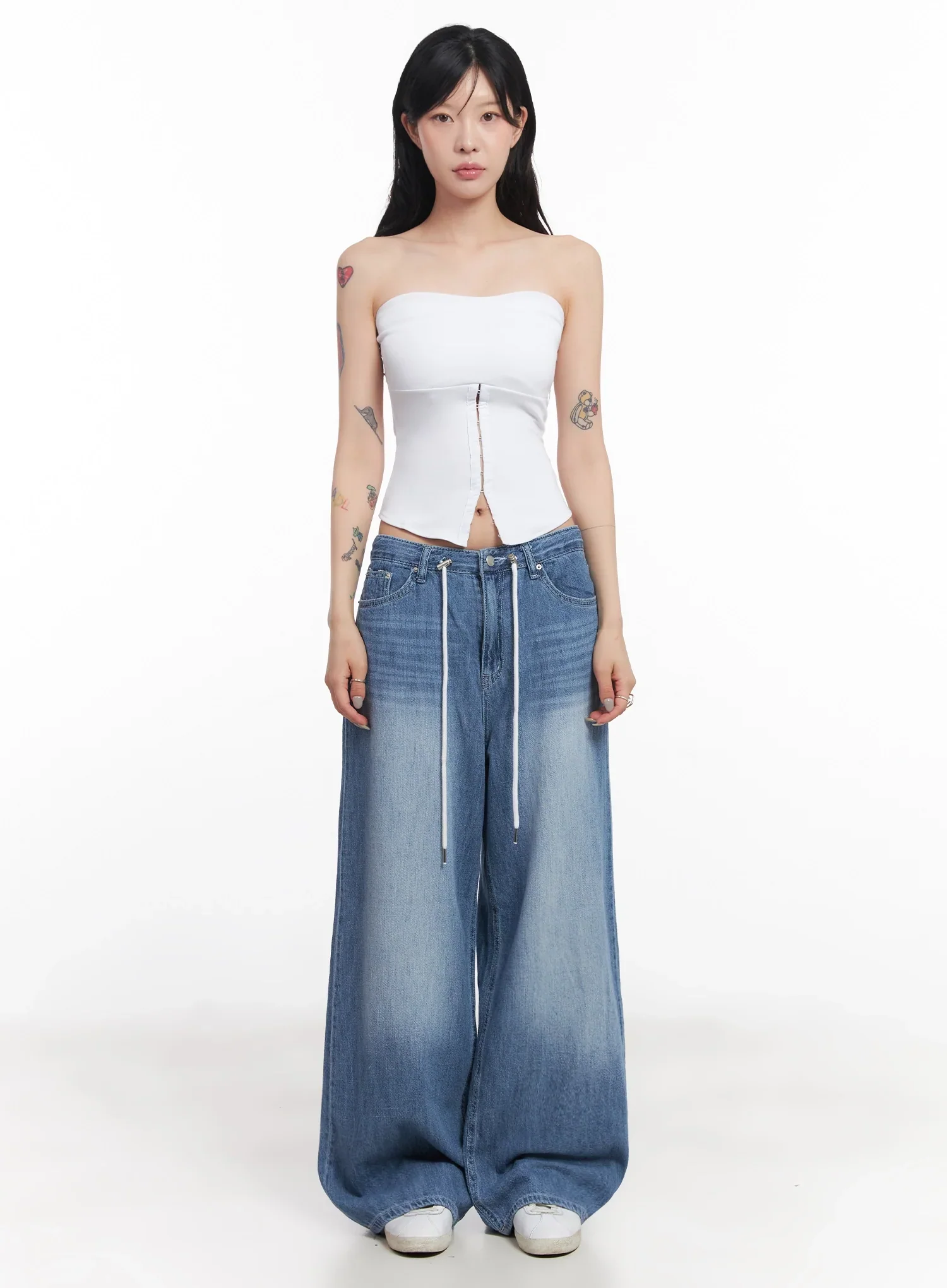 Tsuki Baggy Drawstring Denim Jeans IC503 - Image 4