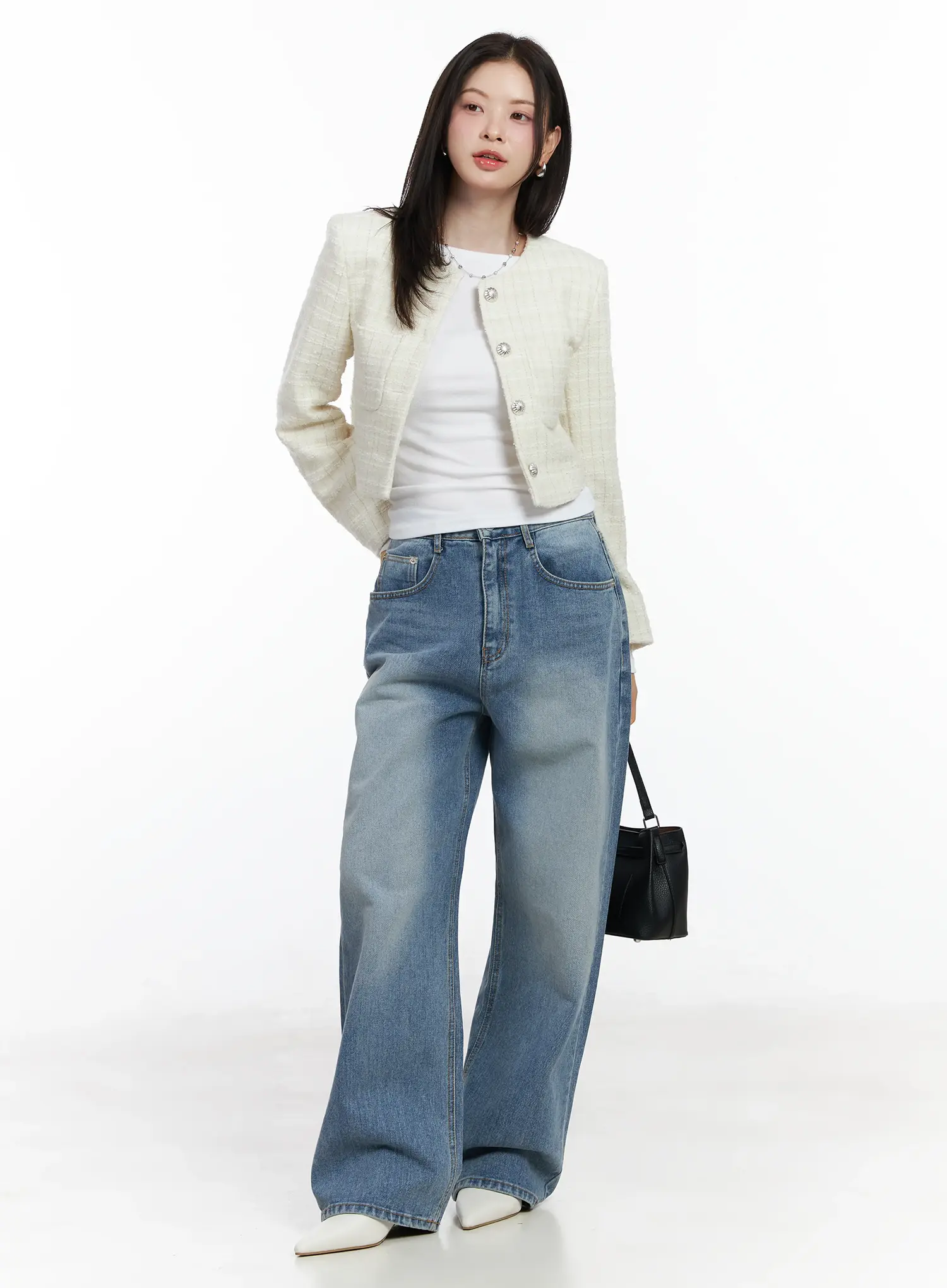 Tweed Button-Up Jacket IF520