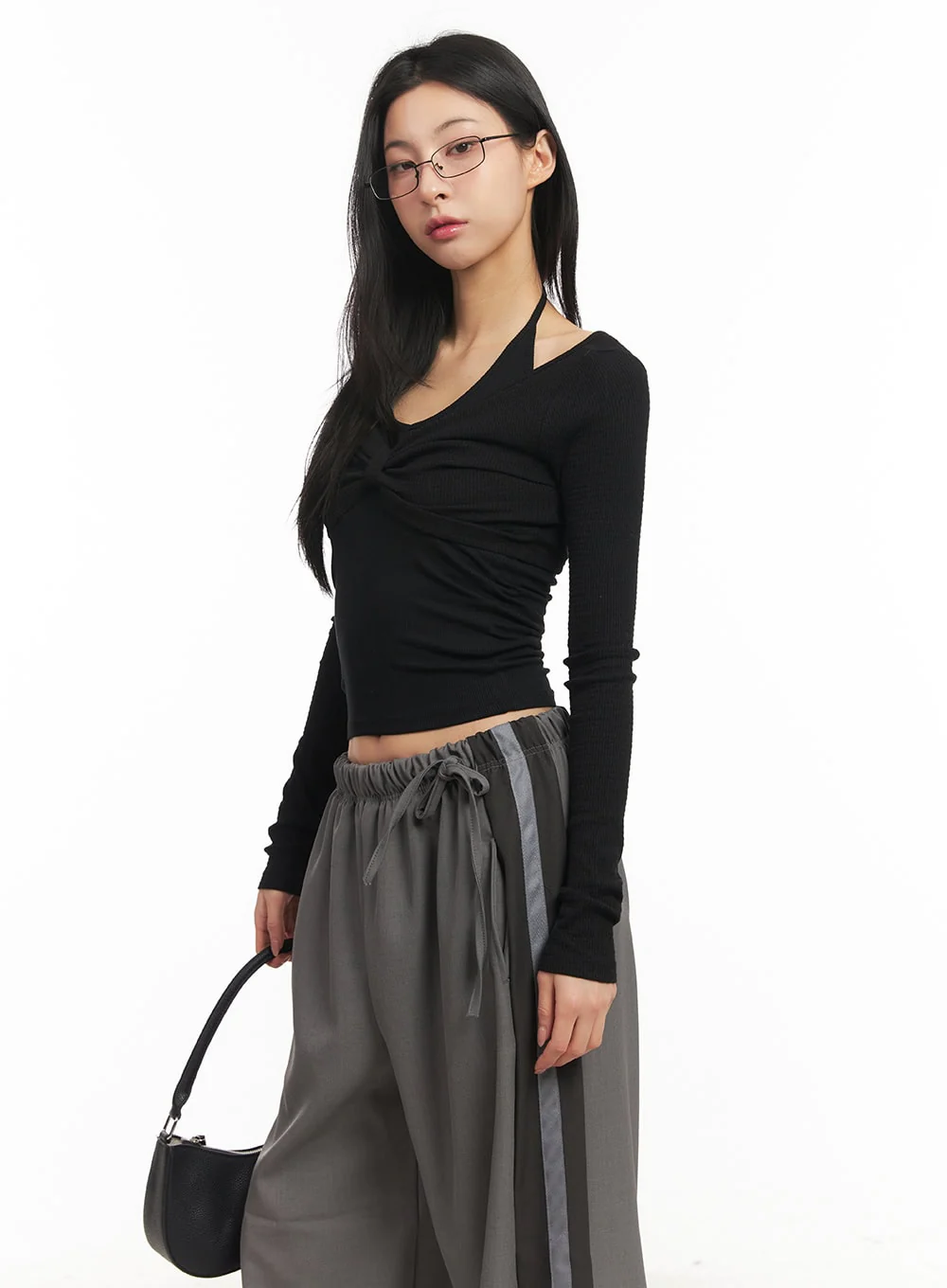 Twist Ribbon Long-Sleeve Crop Top CM503 - Image 5