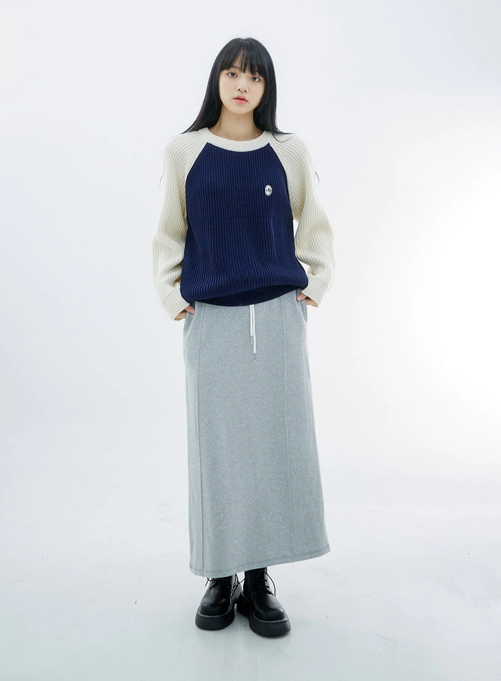 Two Color Knit Sweater OS27 - Image 9