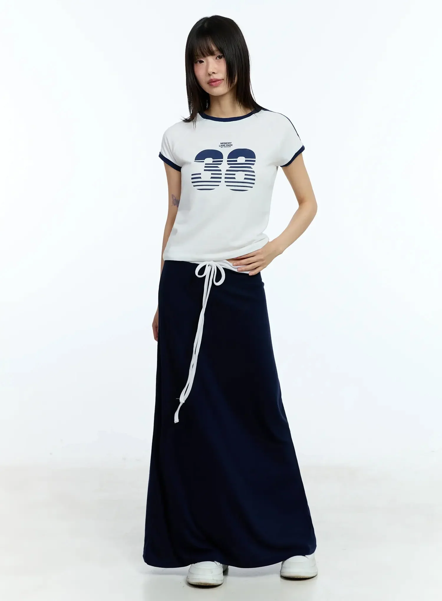 Two-Tone Comfy Maxi Skirt IU523 - Image 10