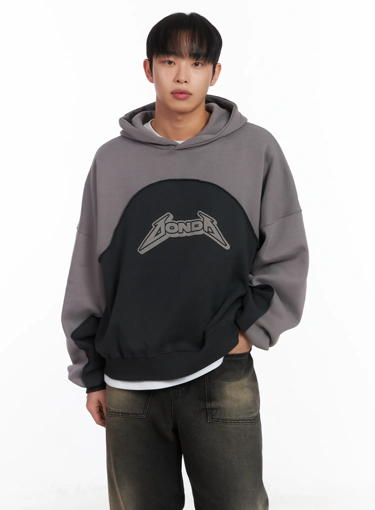 Two-Tone Graphic Hoodie ID515 - Image 6