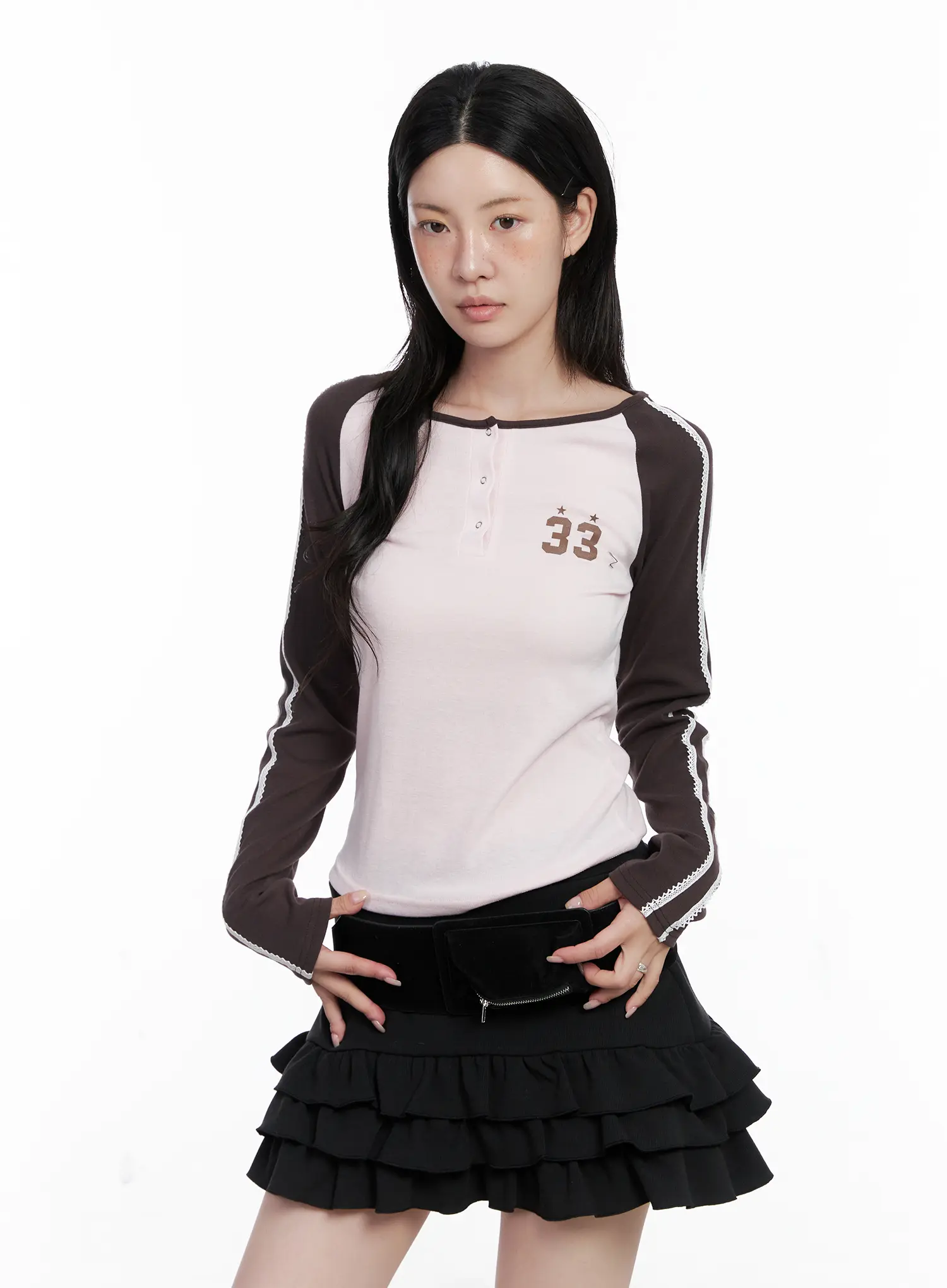 Two-Tone Lace Detail Top CS529 - Image 10