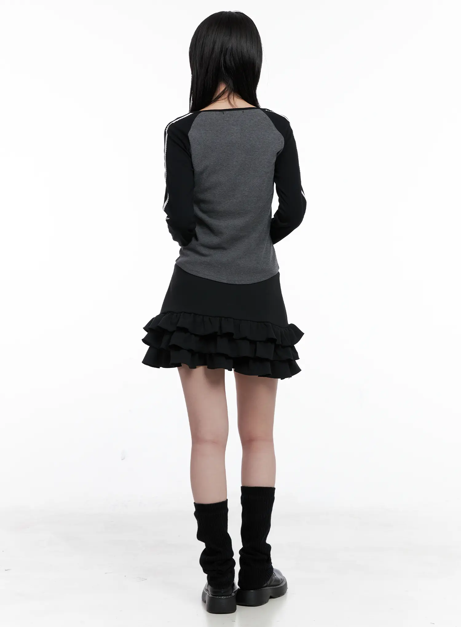 Two-Tone Lace Detail Top CS529 - Image 4