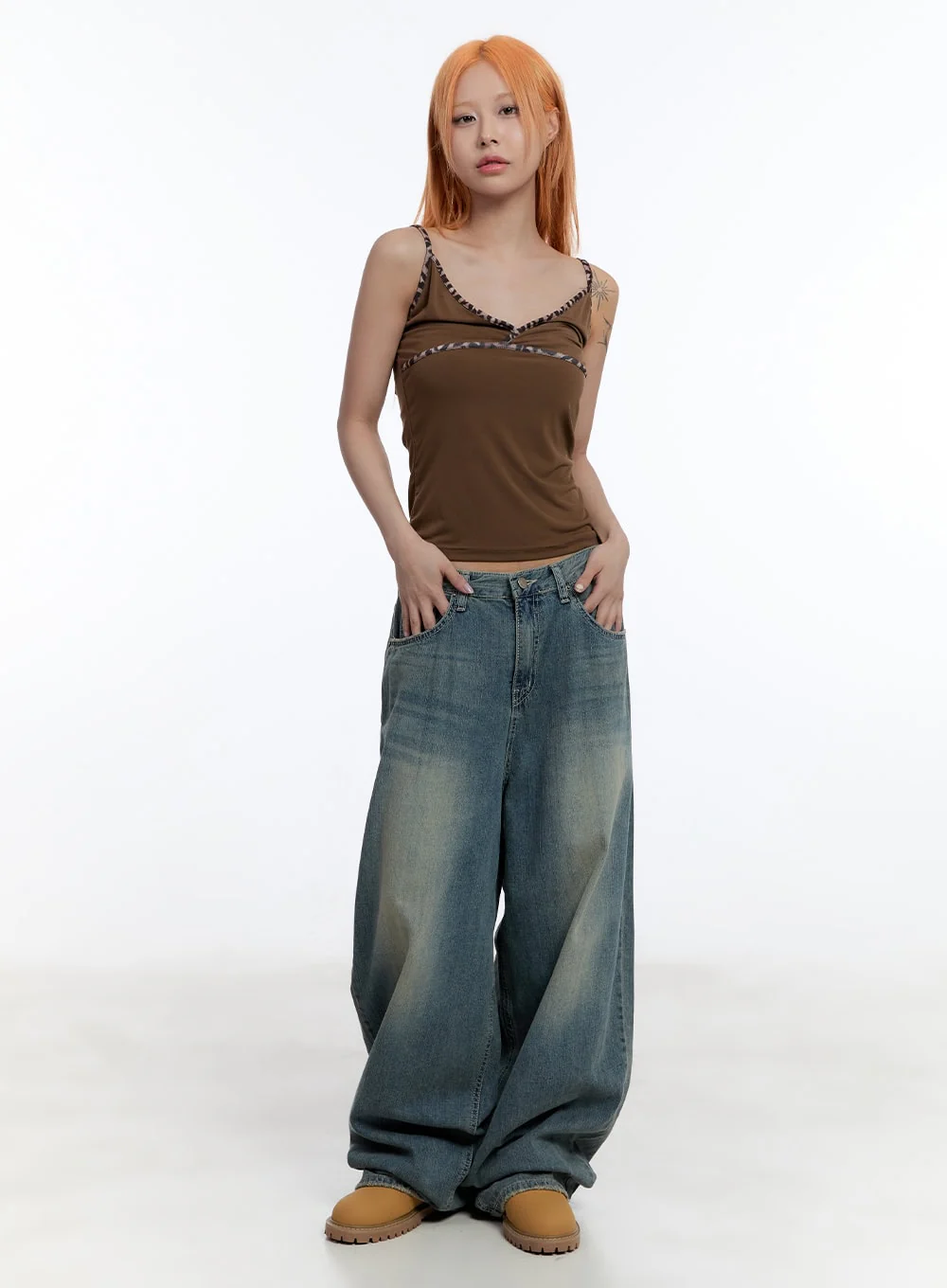 Two-Tone Trim Cami Top CU502 - Image 7