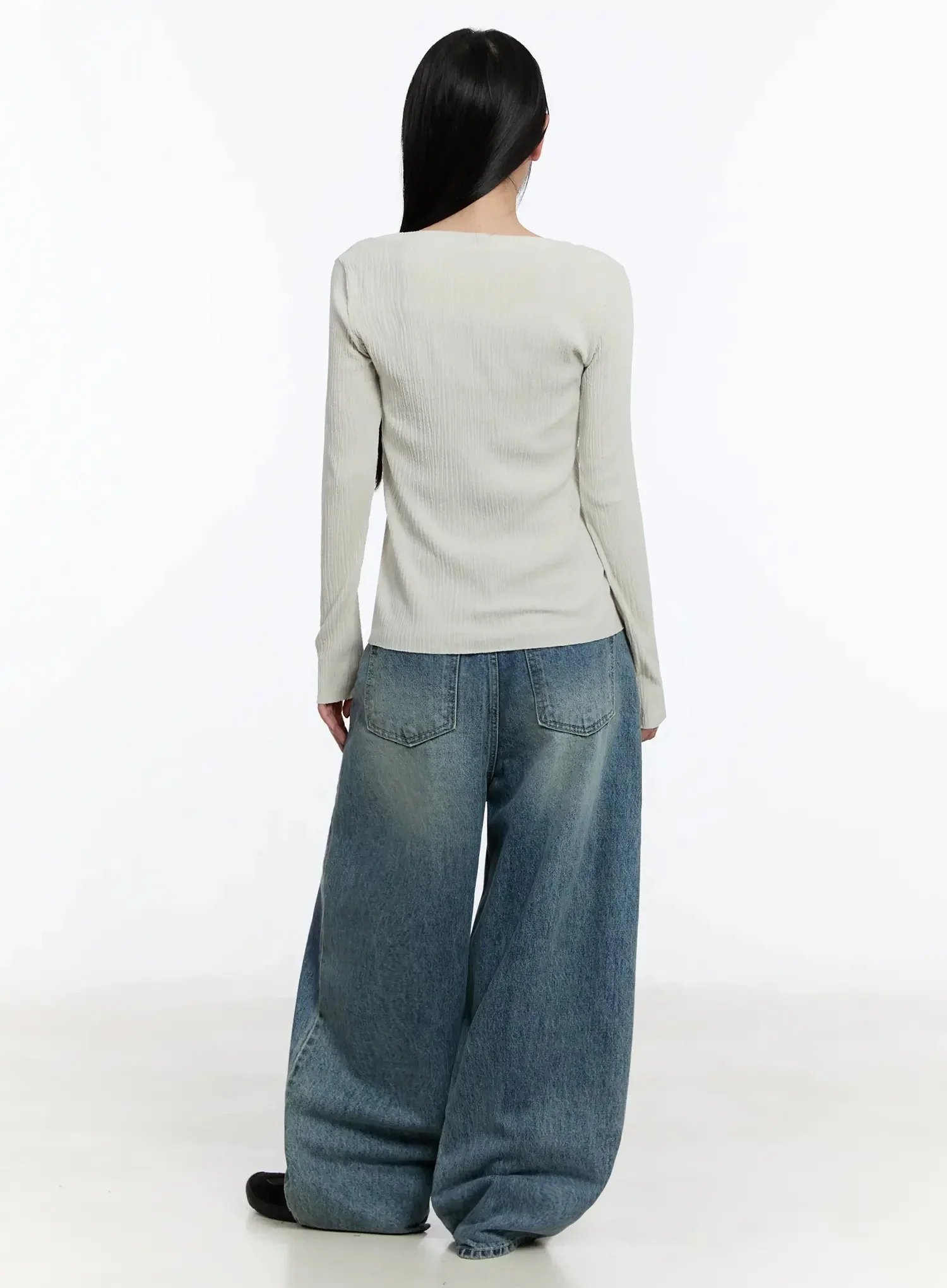 Two-Way Flower Ribbed Top IM509 - Image 12