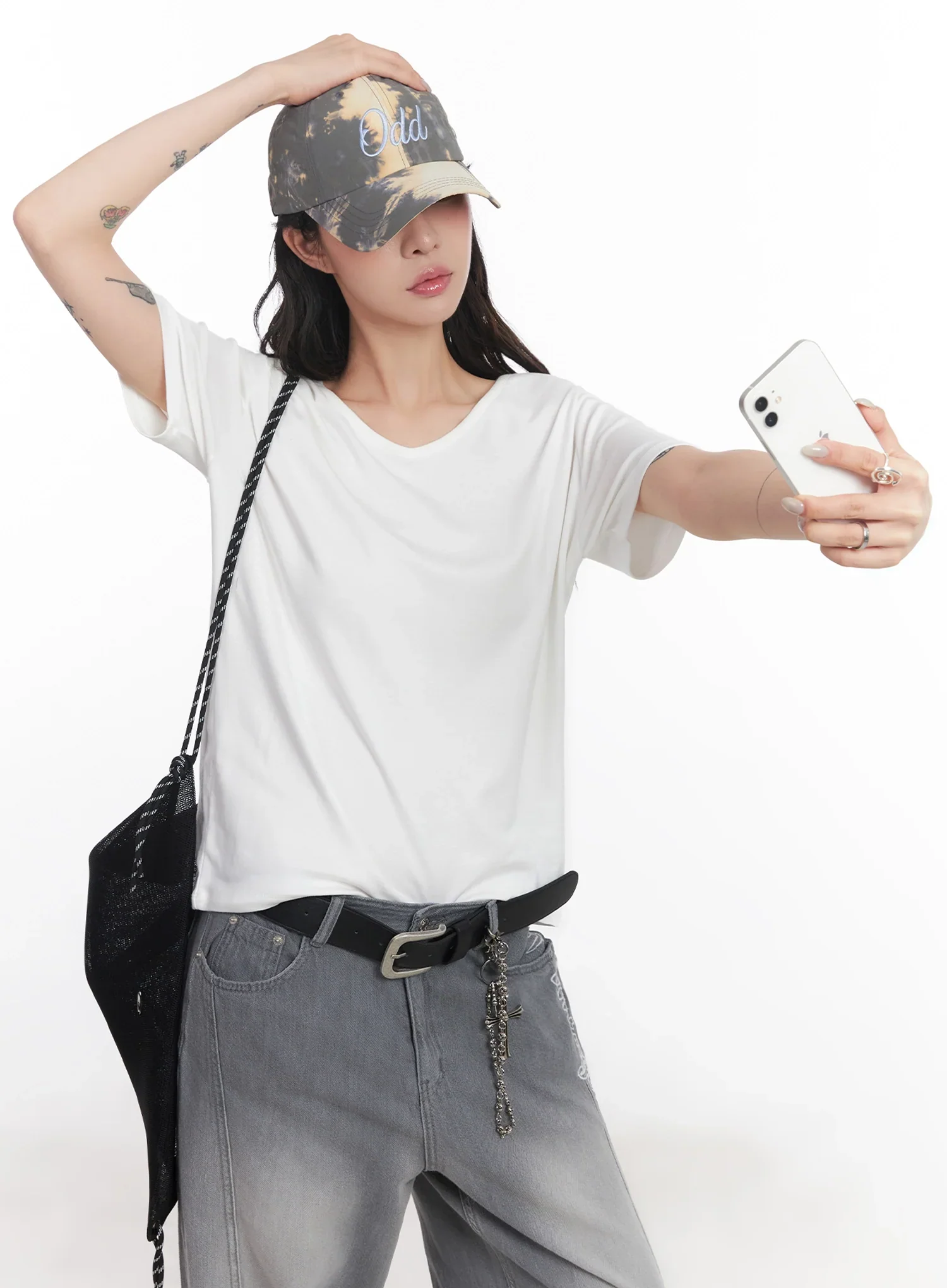 U-Neck Loose-Fit T-Shirt IC503 - Image 18