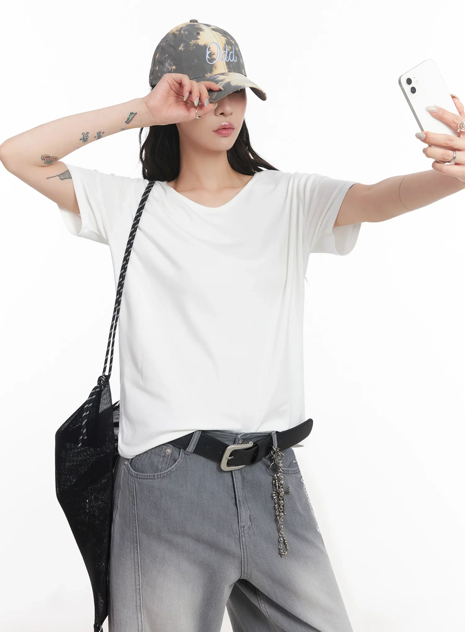 U-Neck Loose-Fit T-Shirt IC503 - Image 9