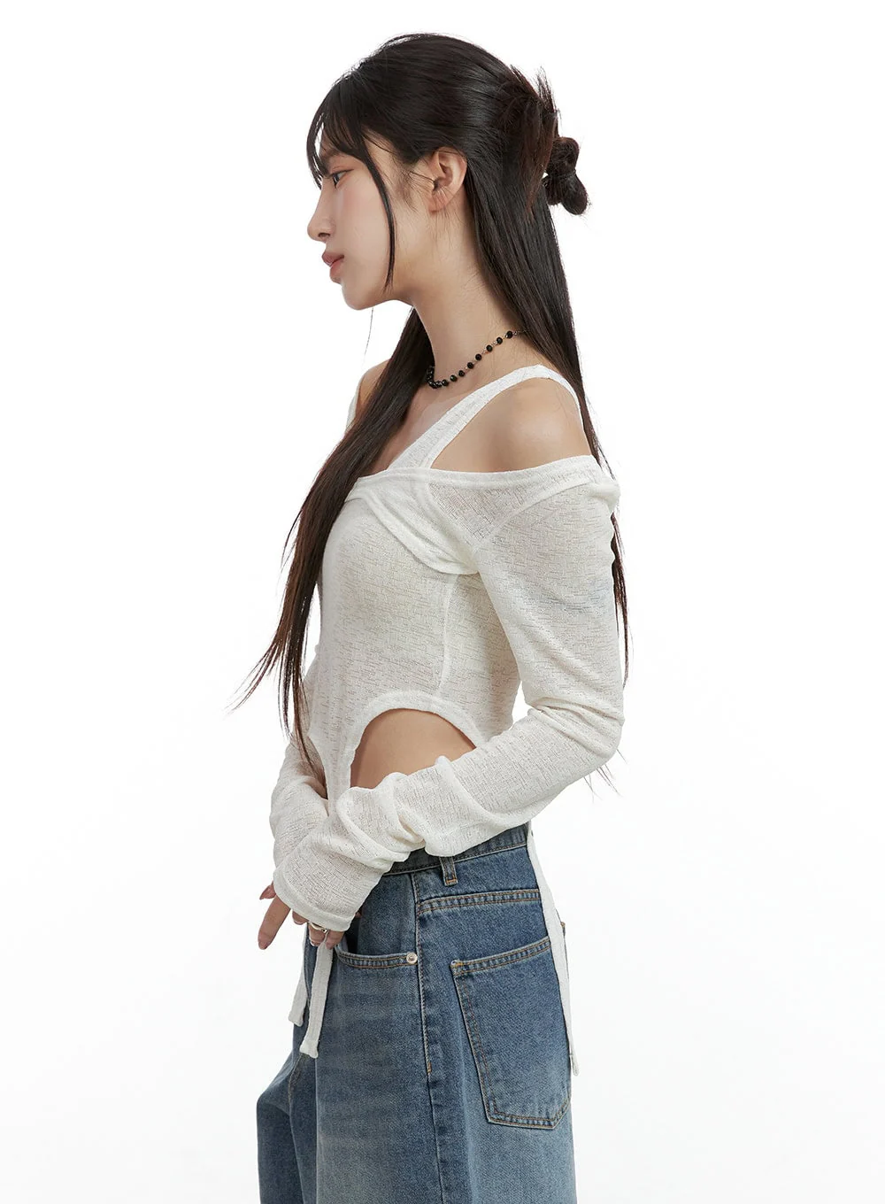 Unbalanced Chic Crop Top CL424 - Image 5