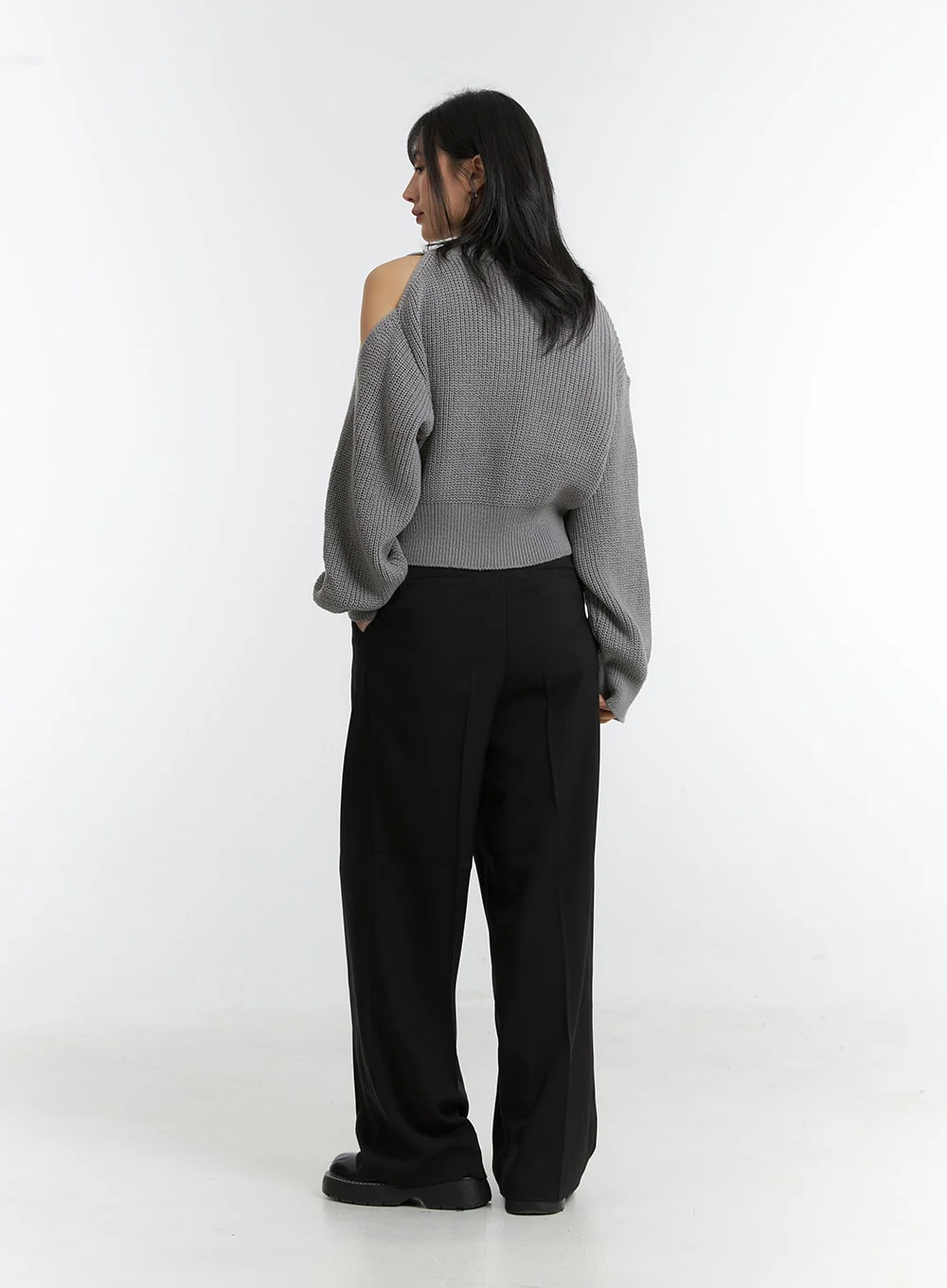 Unbalanced Opening Shoulder Knit Sweater OD308 - Image 6