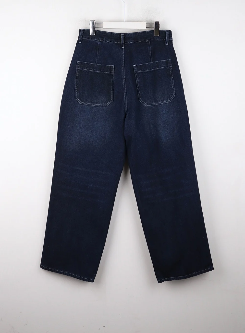 Unisex High Waist Solid Pocket Straight Leg Jeans CD328 - Image 9