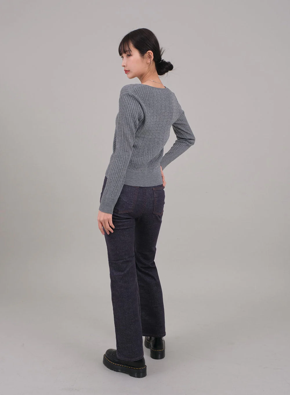 V Neck Cable Knit Top C2701 - Image 12