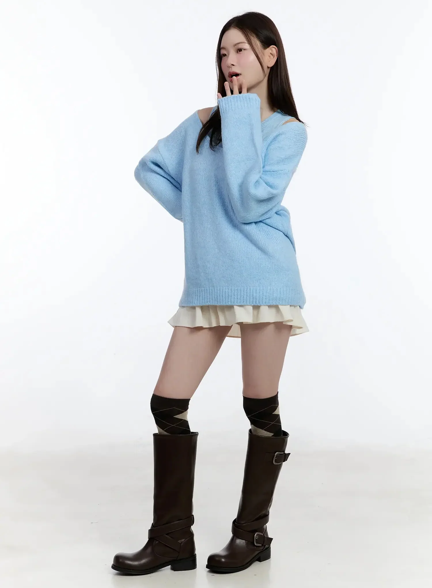 V-Neck Knit Tank and Sweater Set ID526 - Image 9