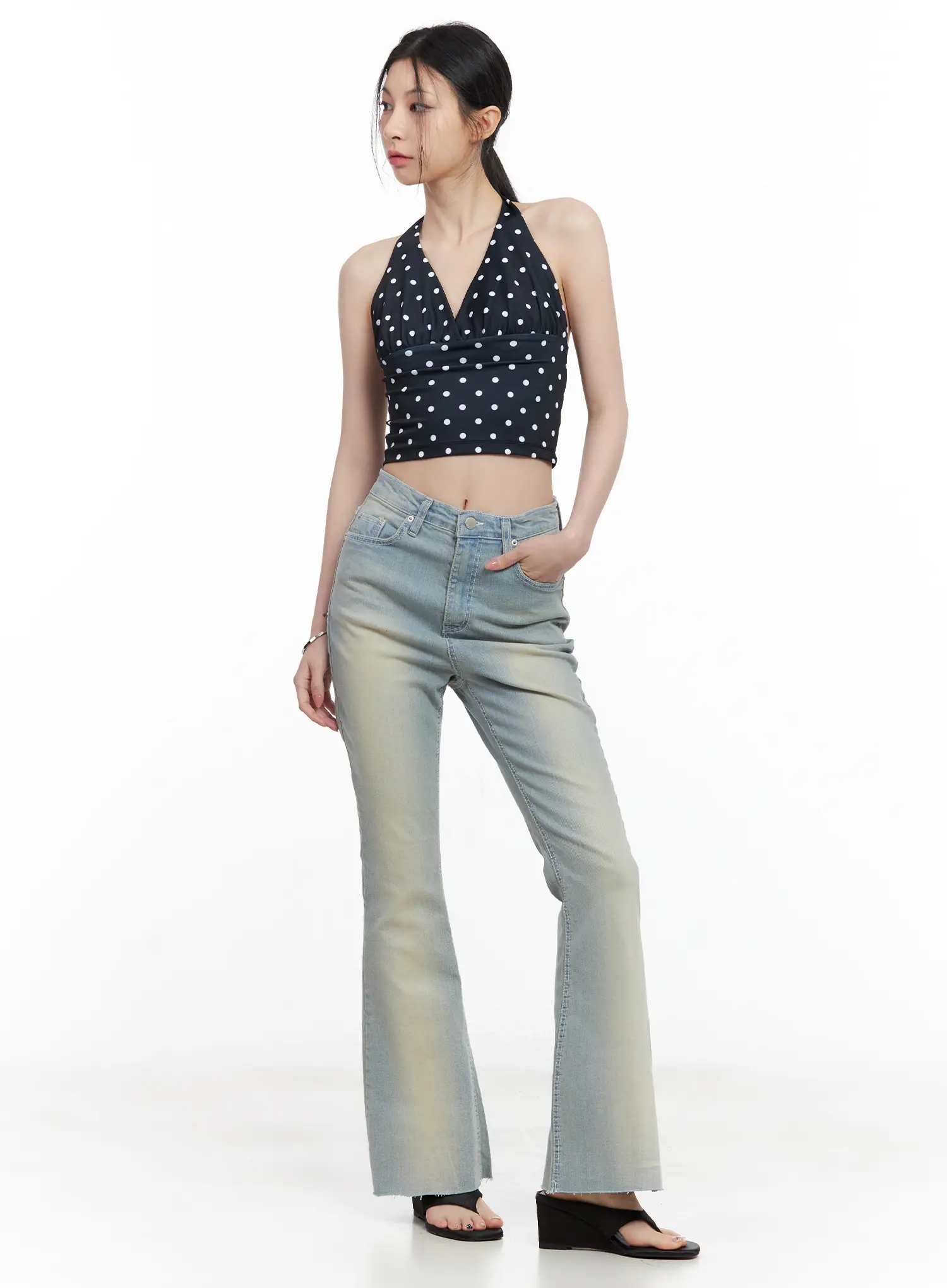 V-Neck Polka Dot Halter Top CL501 - Image 20