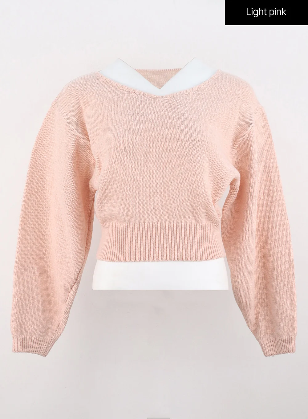 V-Neck Puff Sleeve Sweater OS302 - Image 11