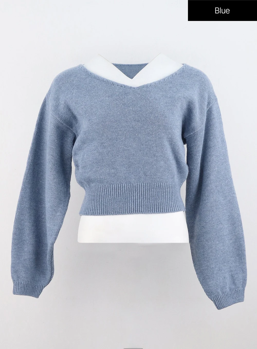 V-Neck Puff Sleeve Sweater OS302 - Image 16