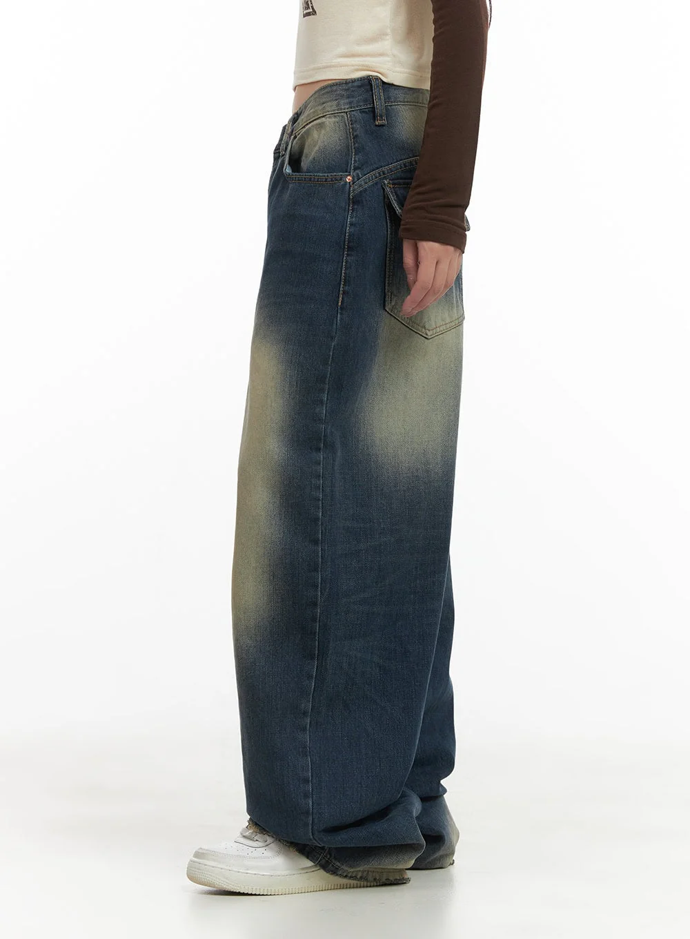 Veda Washed Denim Baggy Jeans CG421 - Image 3