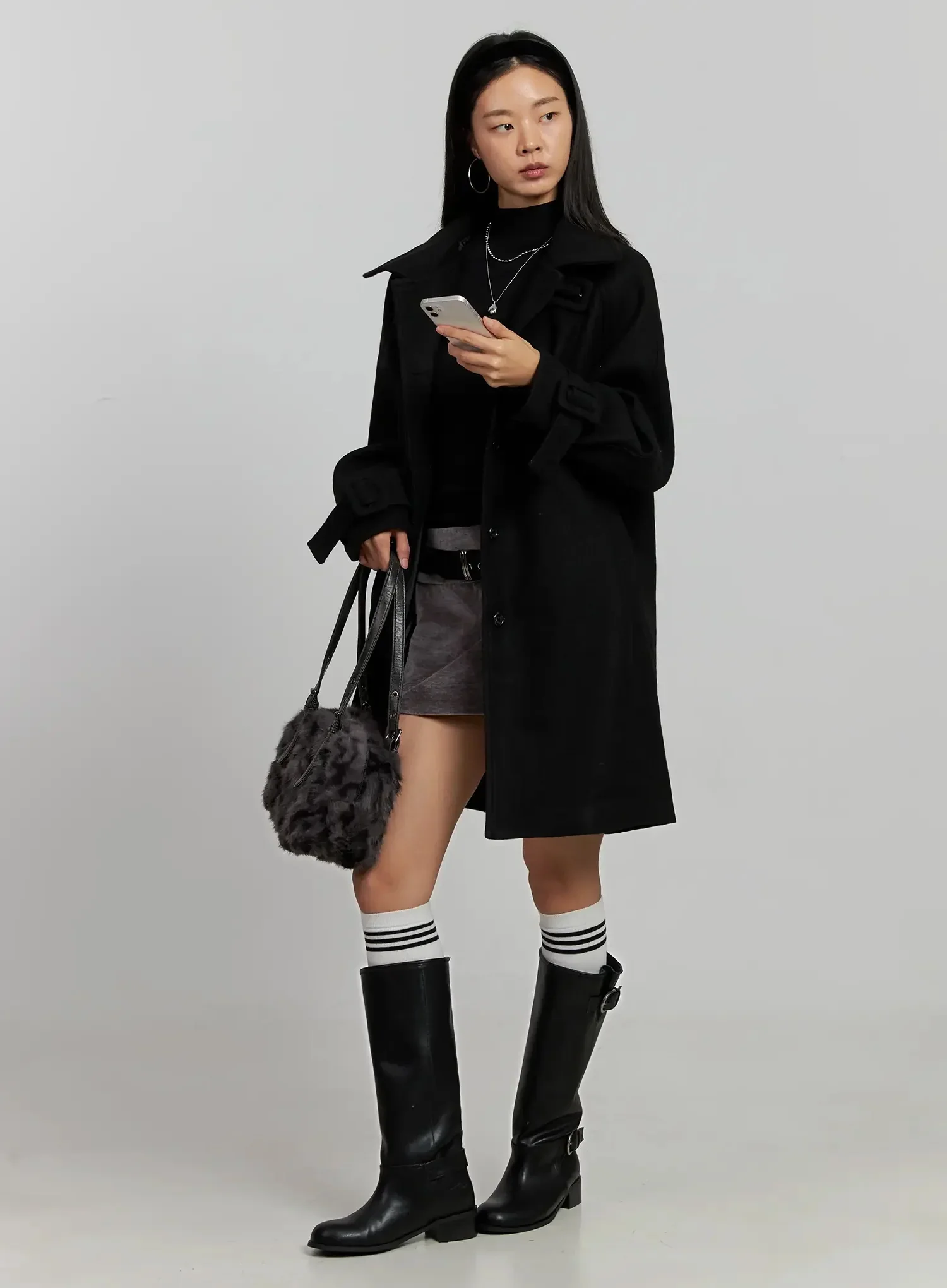 Velvet Low-Rise Mini Skirt IJ502 - Image 14
