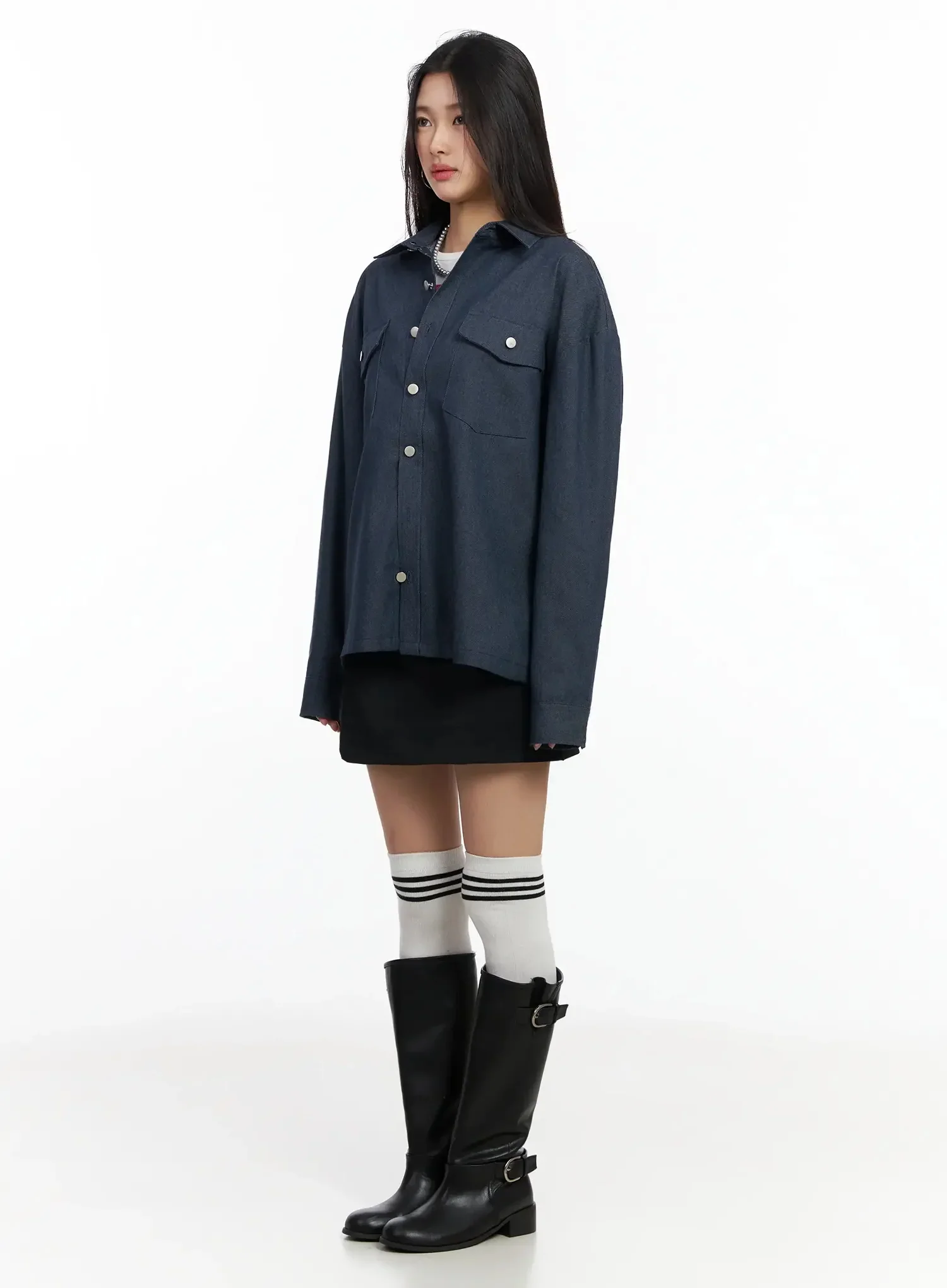 Versatile Denim Shirt Jacket IM530 - Image 13