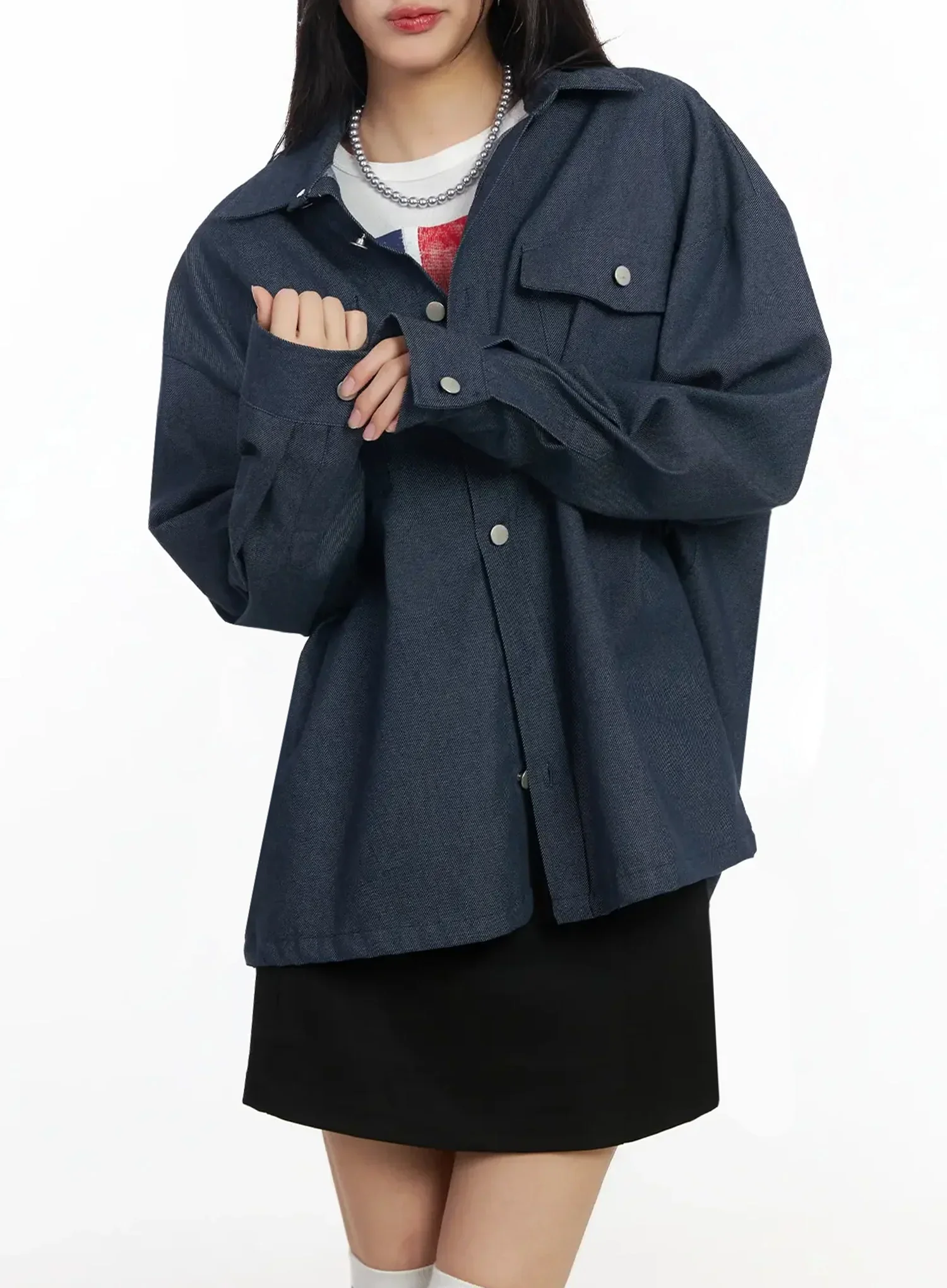 Versatile Denim Shirt Jacket IM530 - Image 7