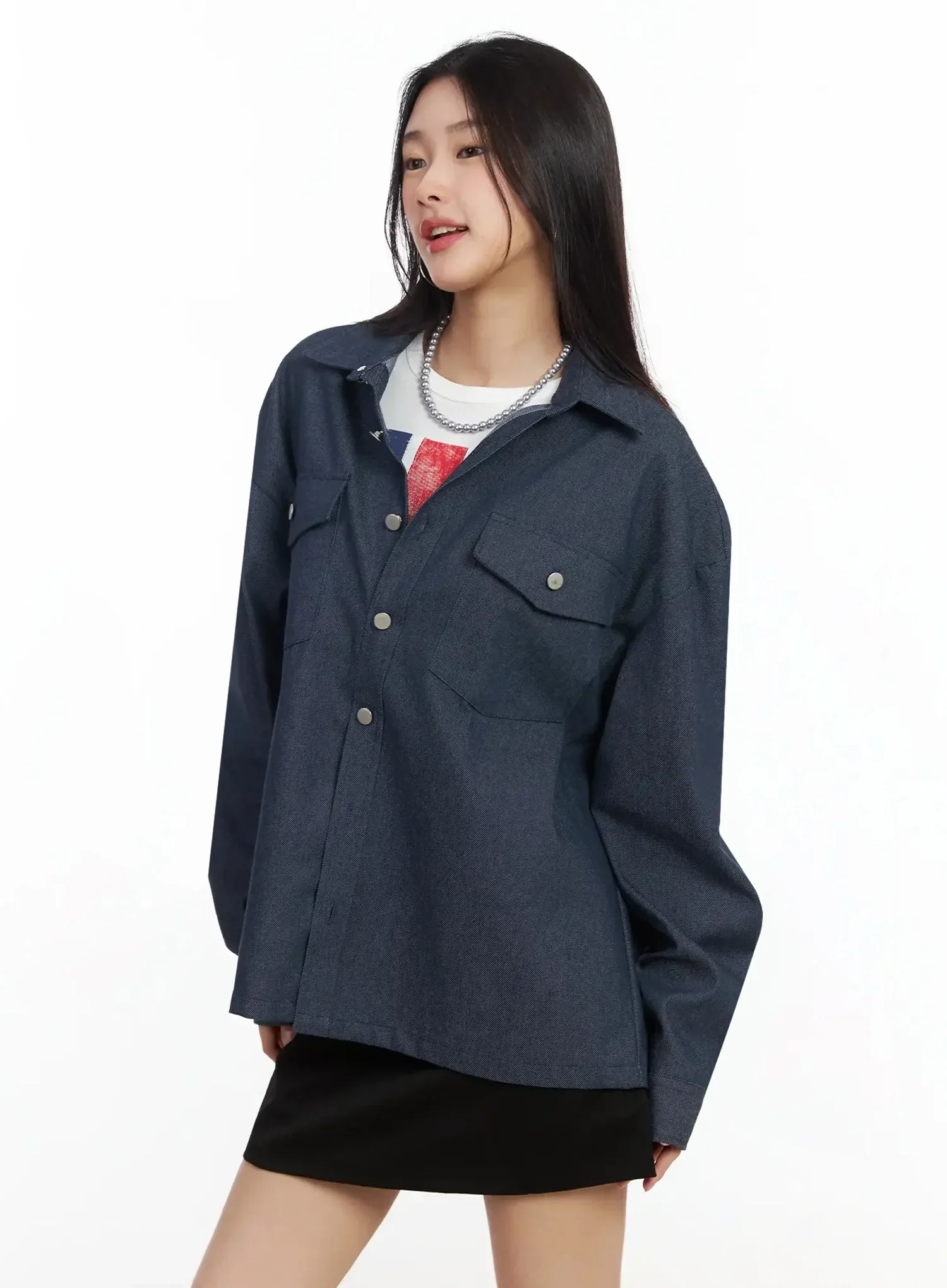 Versatile Denim Shirt Jacket IM530 - Image 9