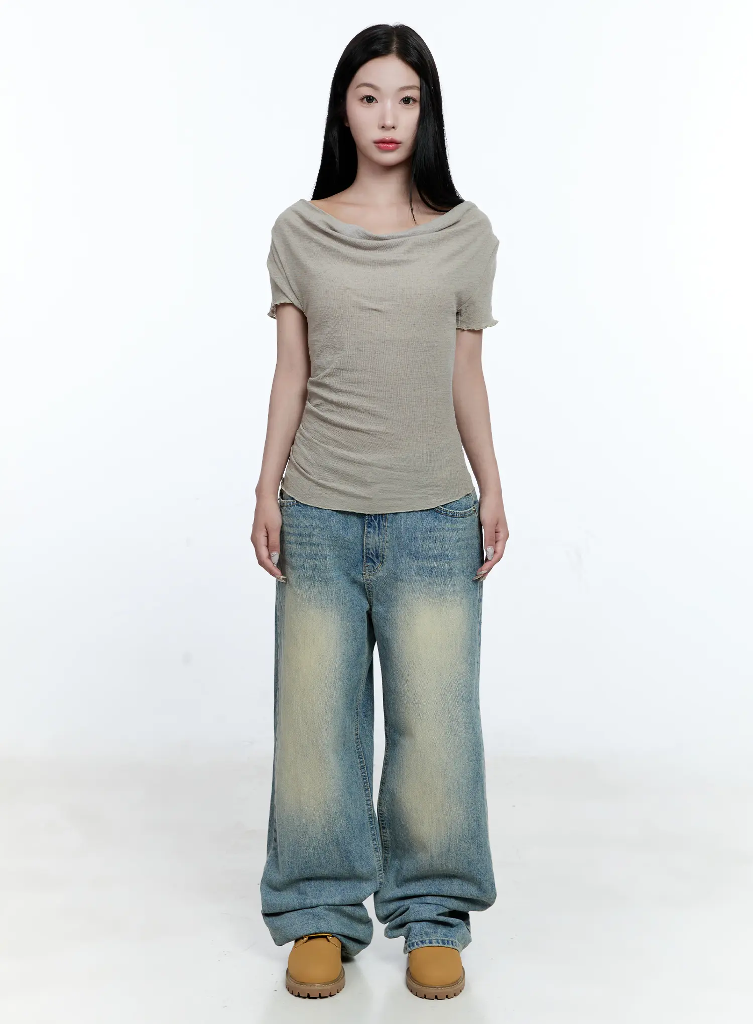 Versatile Off-Shoulder Shirred Top CG507 - Image 2