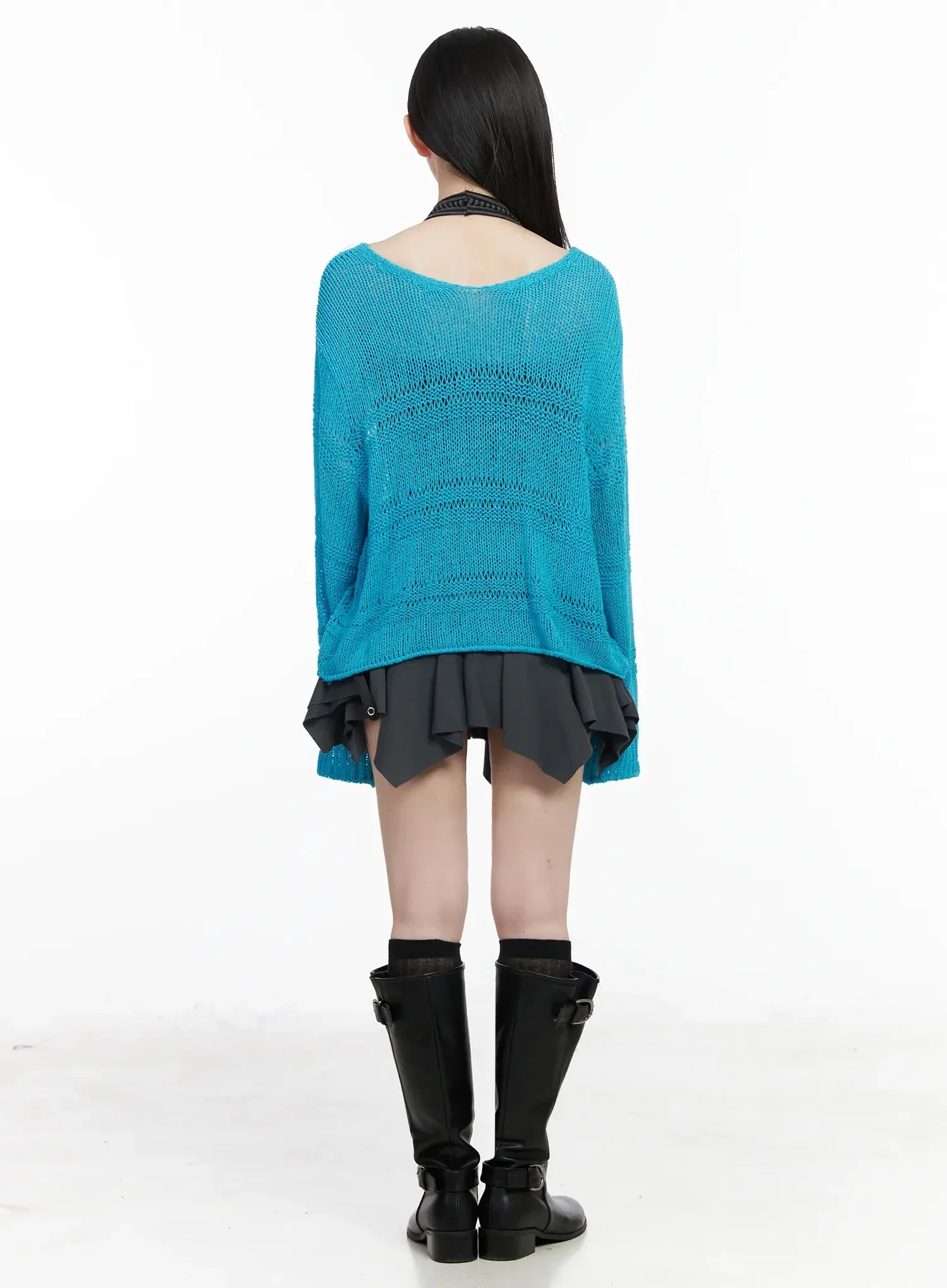 versized V-Neck Knit Sweater IY511 - Image 10