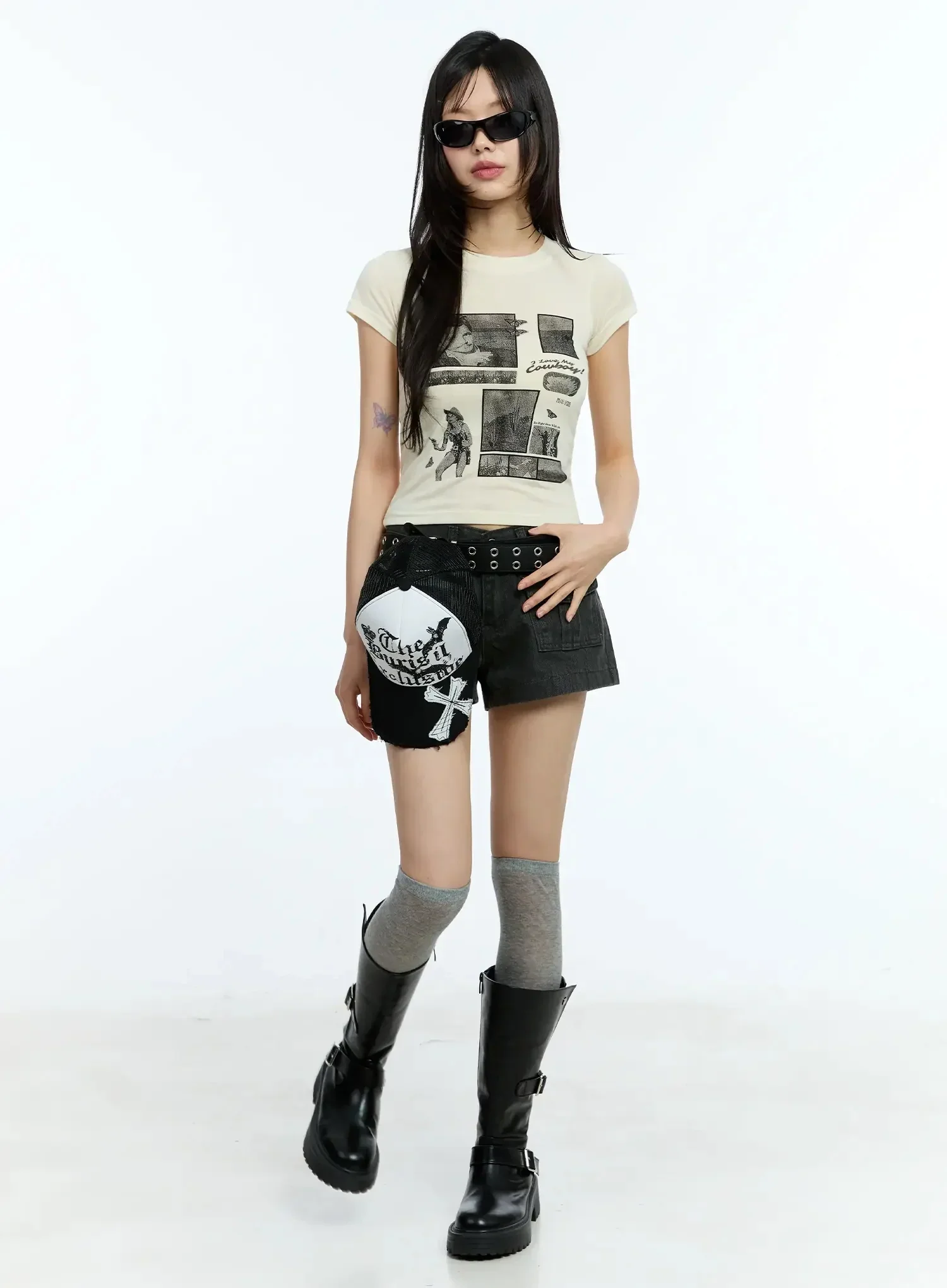 Vintage Graphic Baby Tee IU524 - Image 11