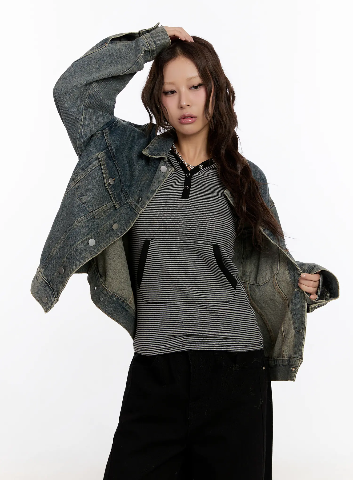 Vintage Oversized Denim Jacket CN527 - Image 3
