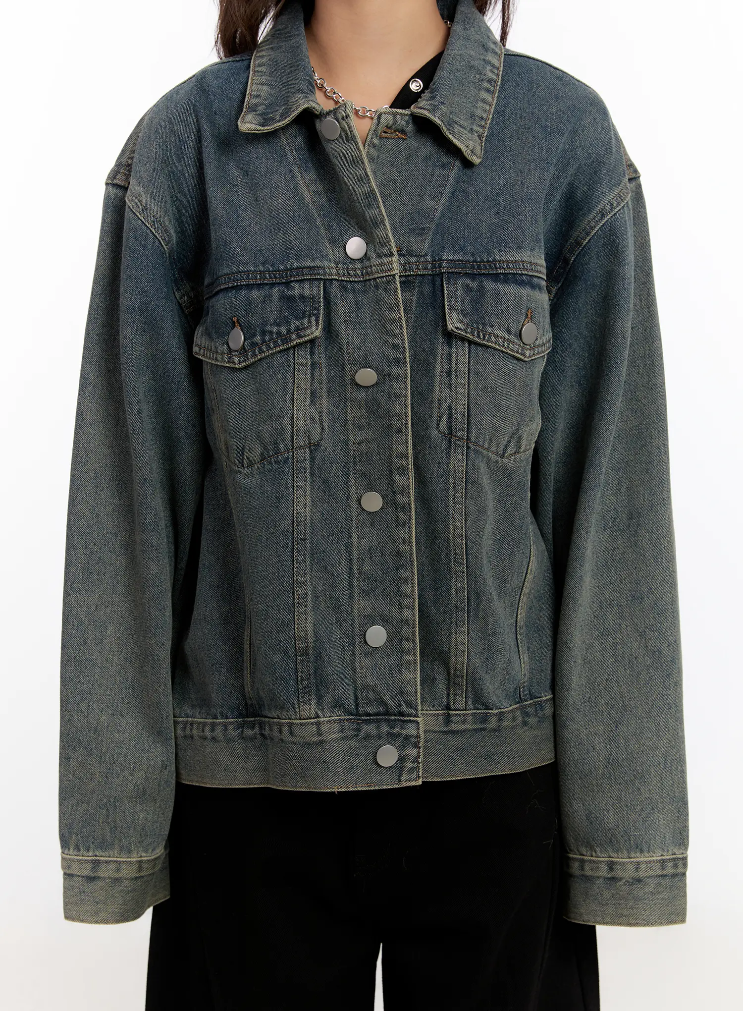 Vintage Oversized Denim Jacket CN527 - Image 5