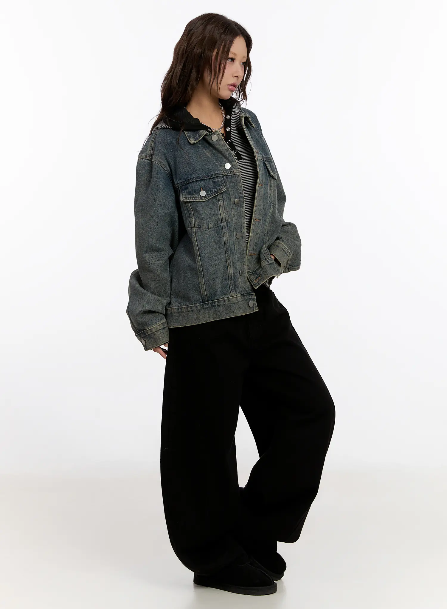Vintage Oversized Denim Jacket CN527 - Image 7