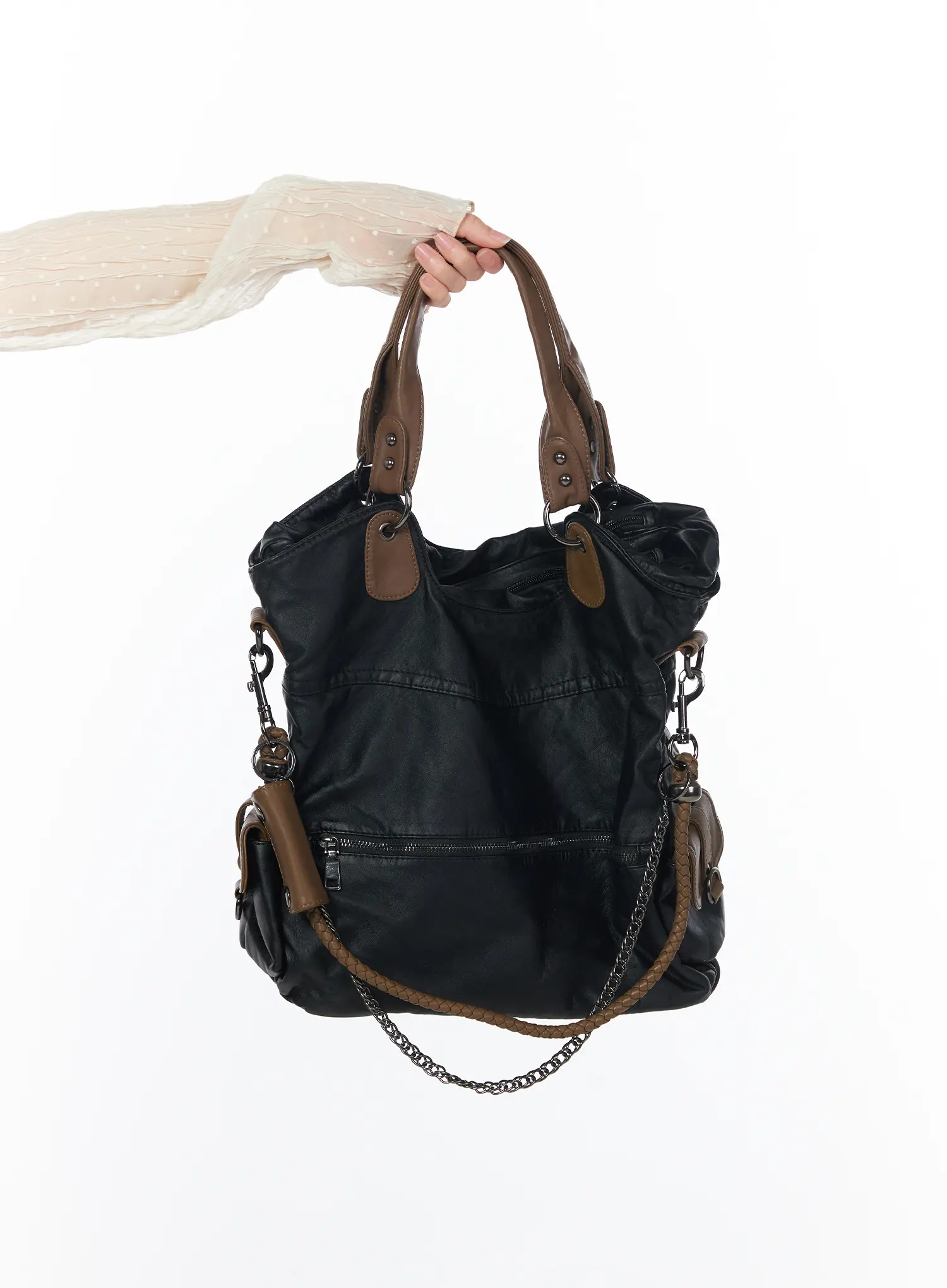 Vintage Style Faux-Leather Shoulder Bag CY513