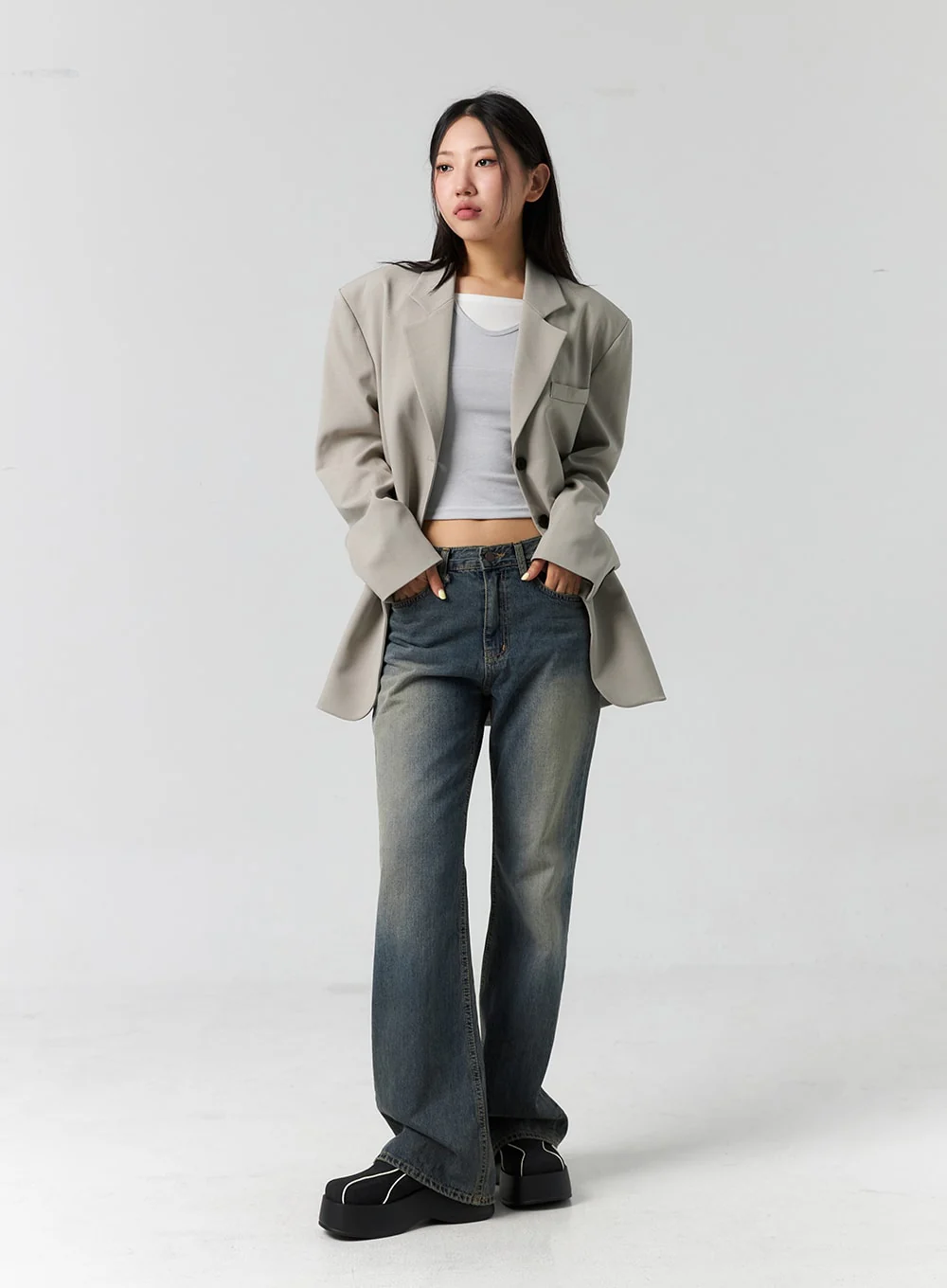 Vintage Wash Bootcut Jeans CS305 - Image 7