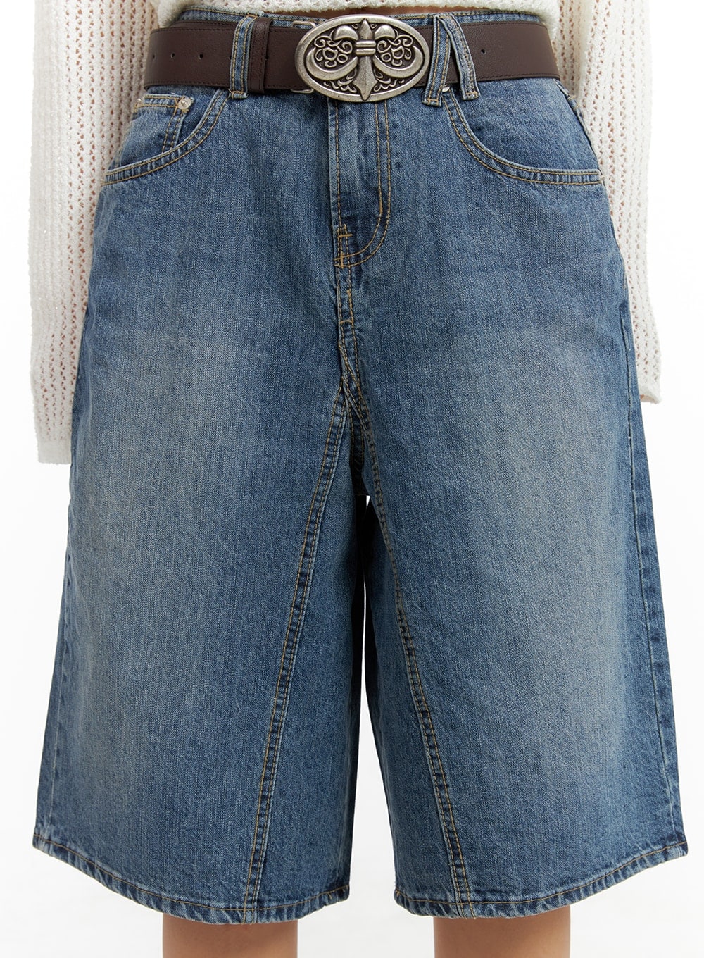 Vintage Washed Wide Leg Jorts CA415 - Image 4