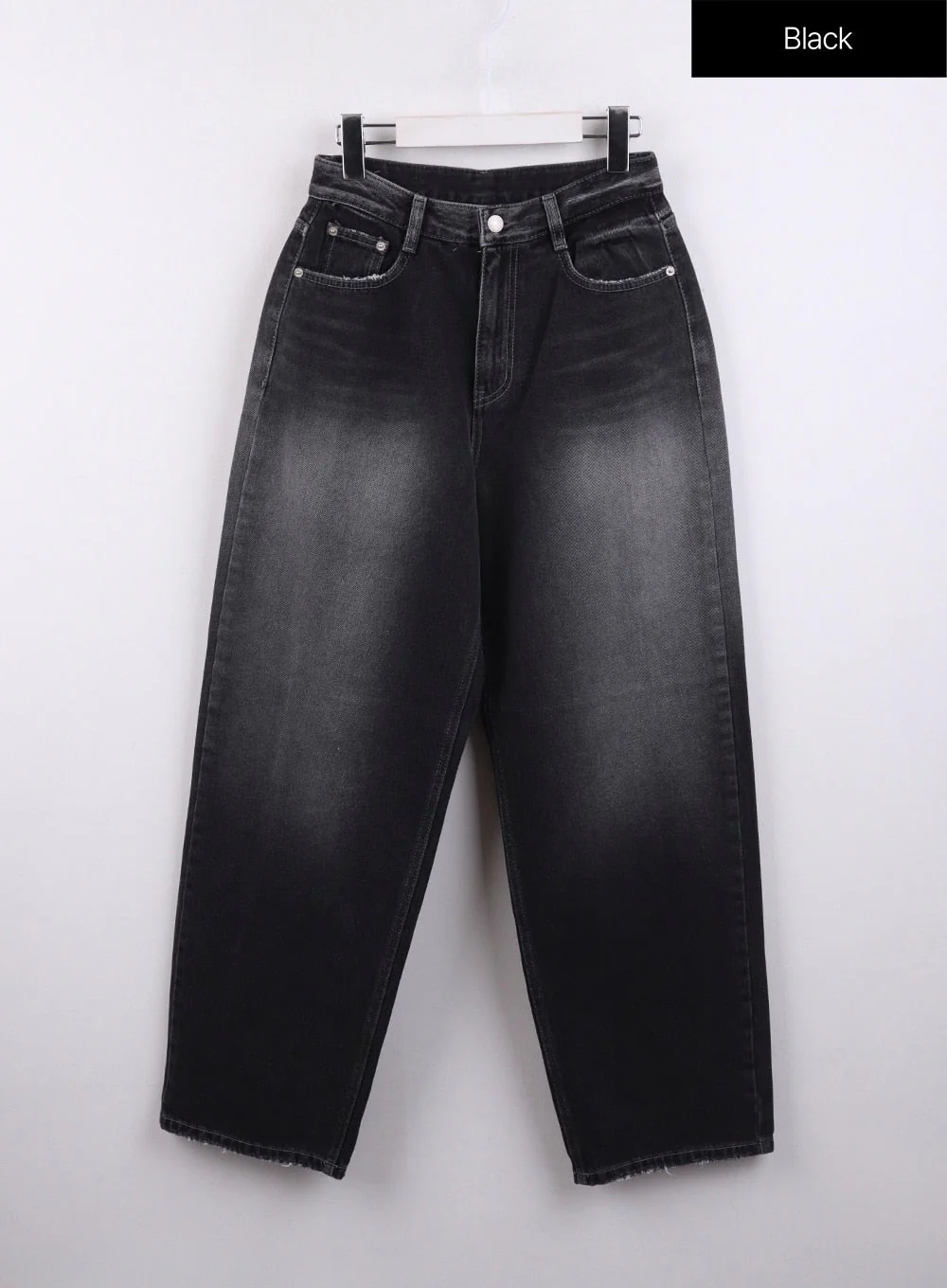 Washed Button Straight Leg Jeans CJ425 - Image 11