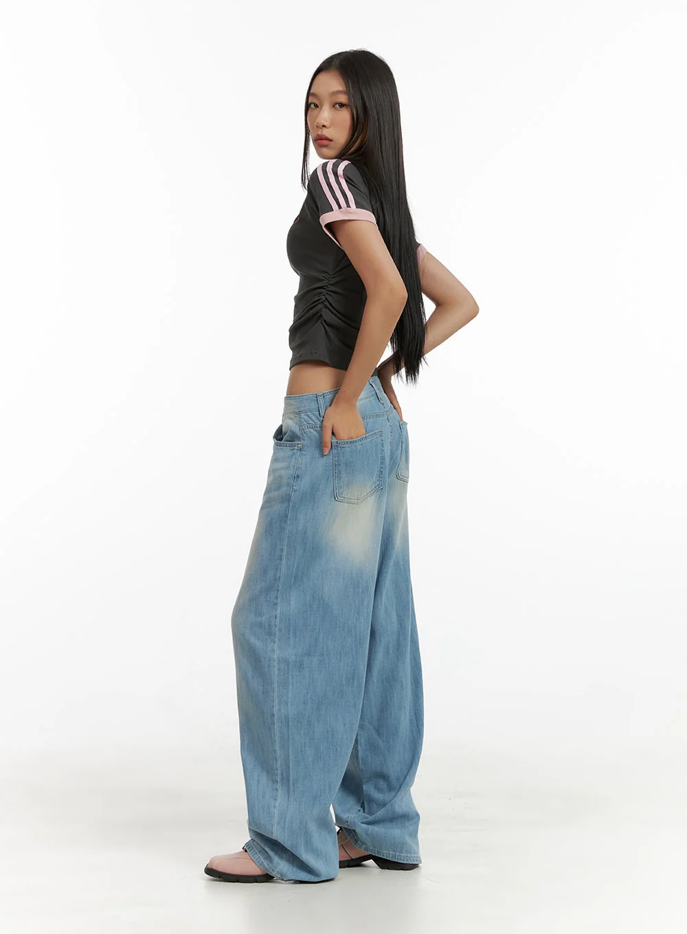 Washed Comfort Baggy Jeans CU414 - Image 3