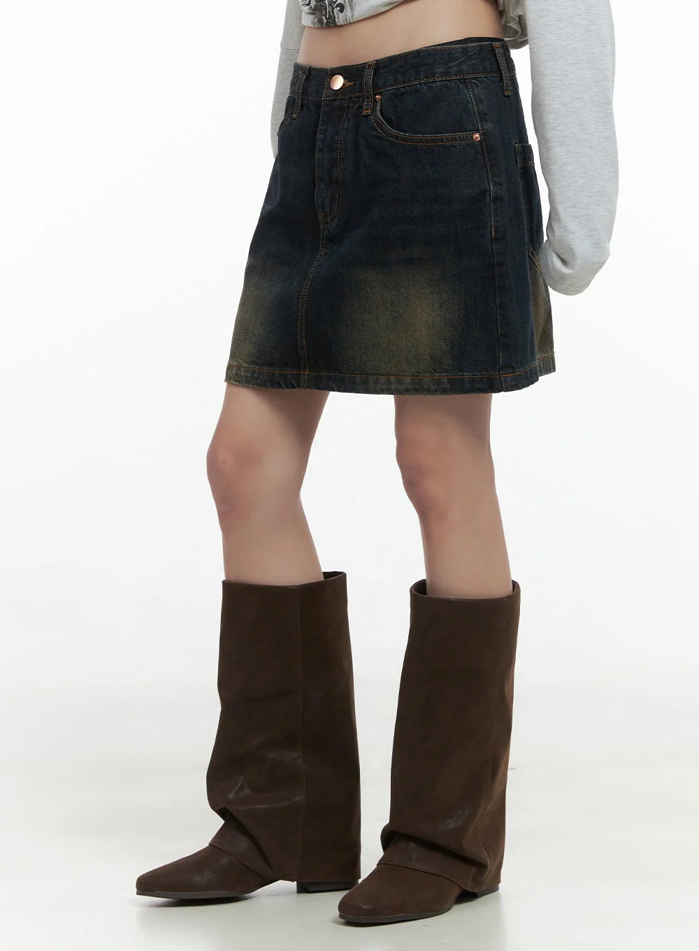 Washed Cotton Mini Skirt CS419