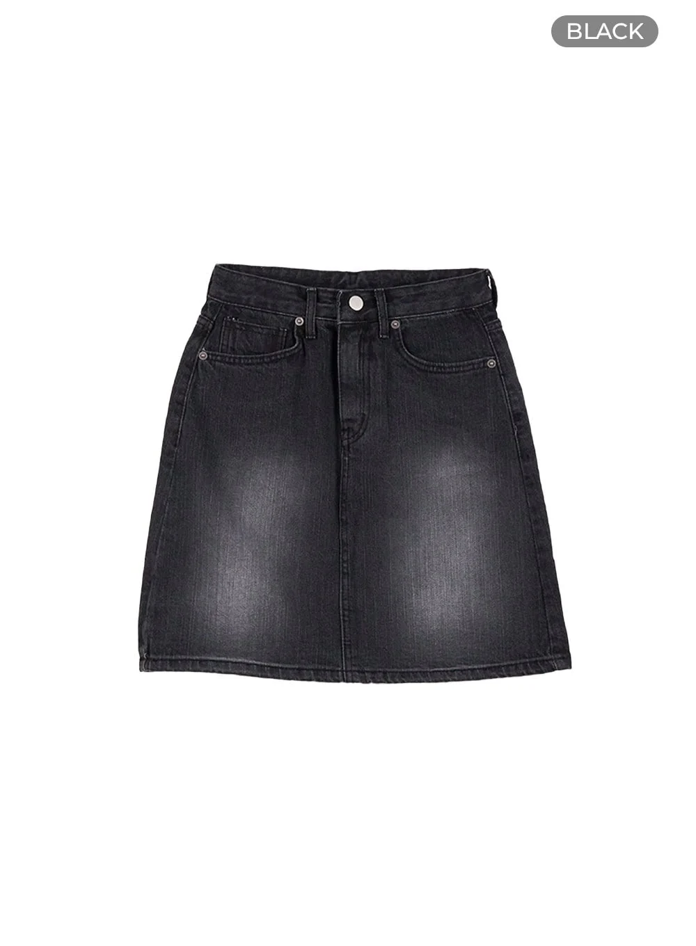 Washed Denim Cotton Midi Skirt CO415 - Image 9